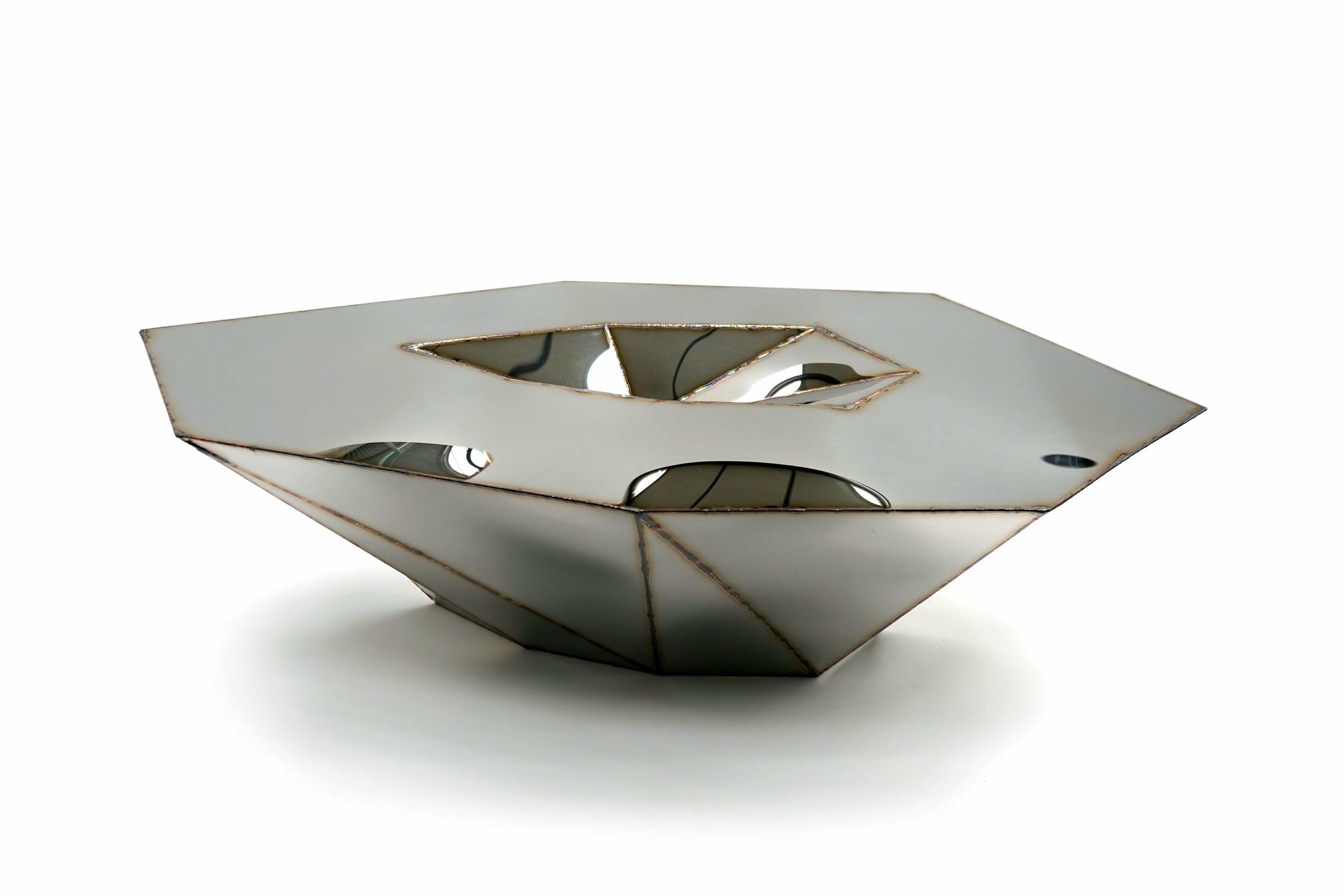 Lunar Small Table in Welded Mirror Polished Stainless Steel by Julian Mayor 2