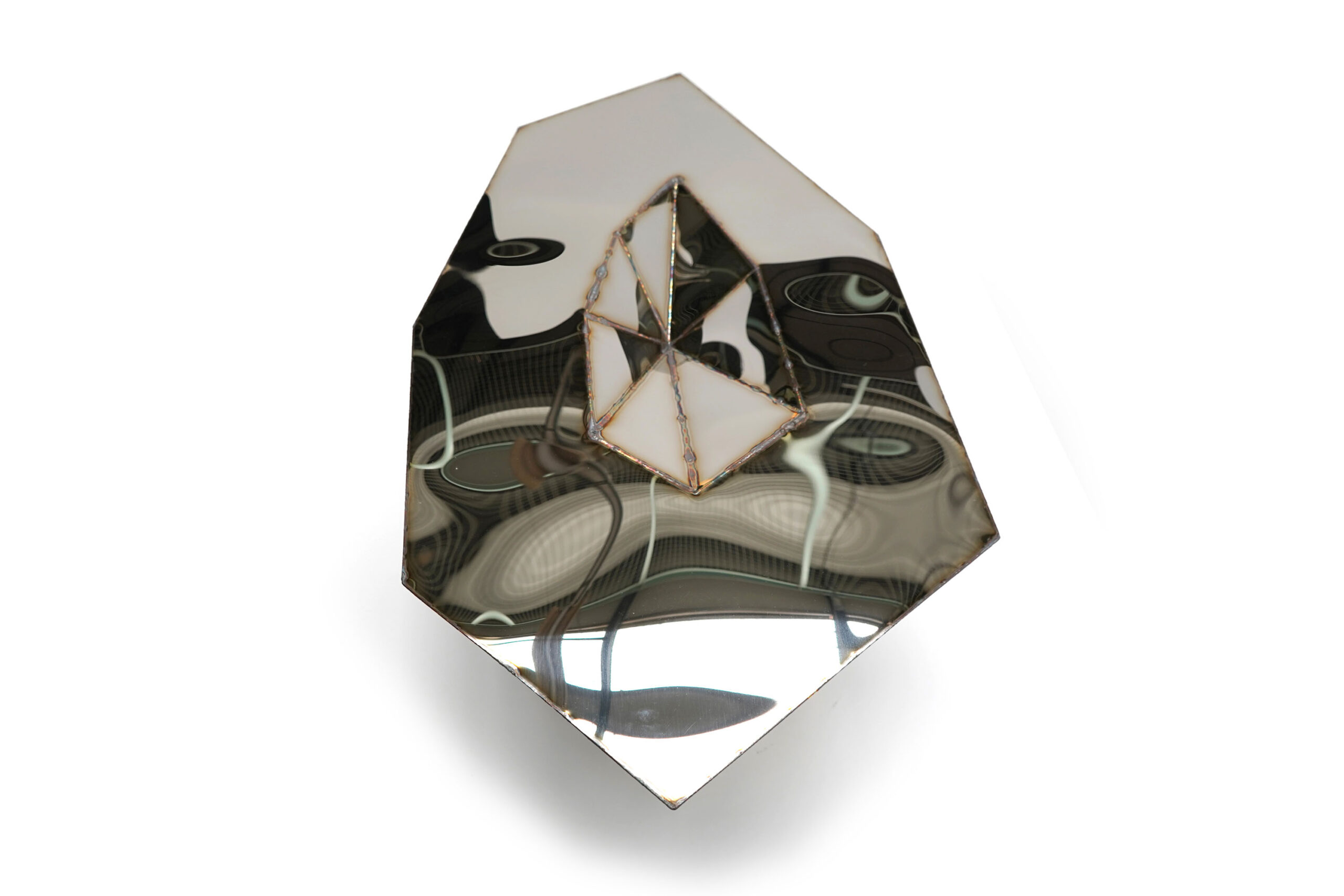 Lunar Small Table in Welded Mirror Polished Stainless Steel by Julian Mayor 4