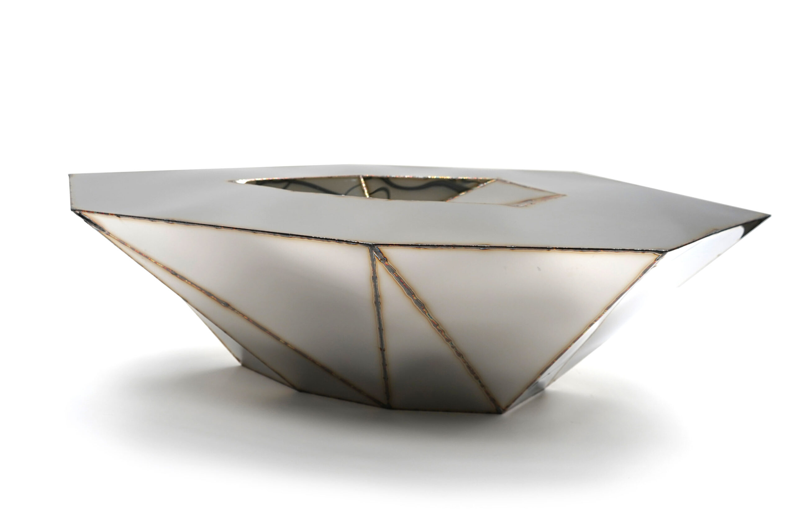 Lunar Small Table in Welded Mirror Polished Stainless Steel by Julian Mayor 6