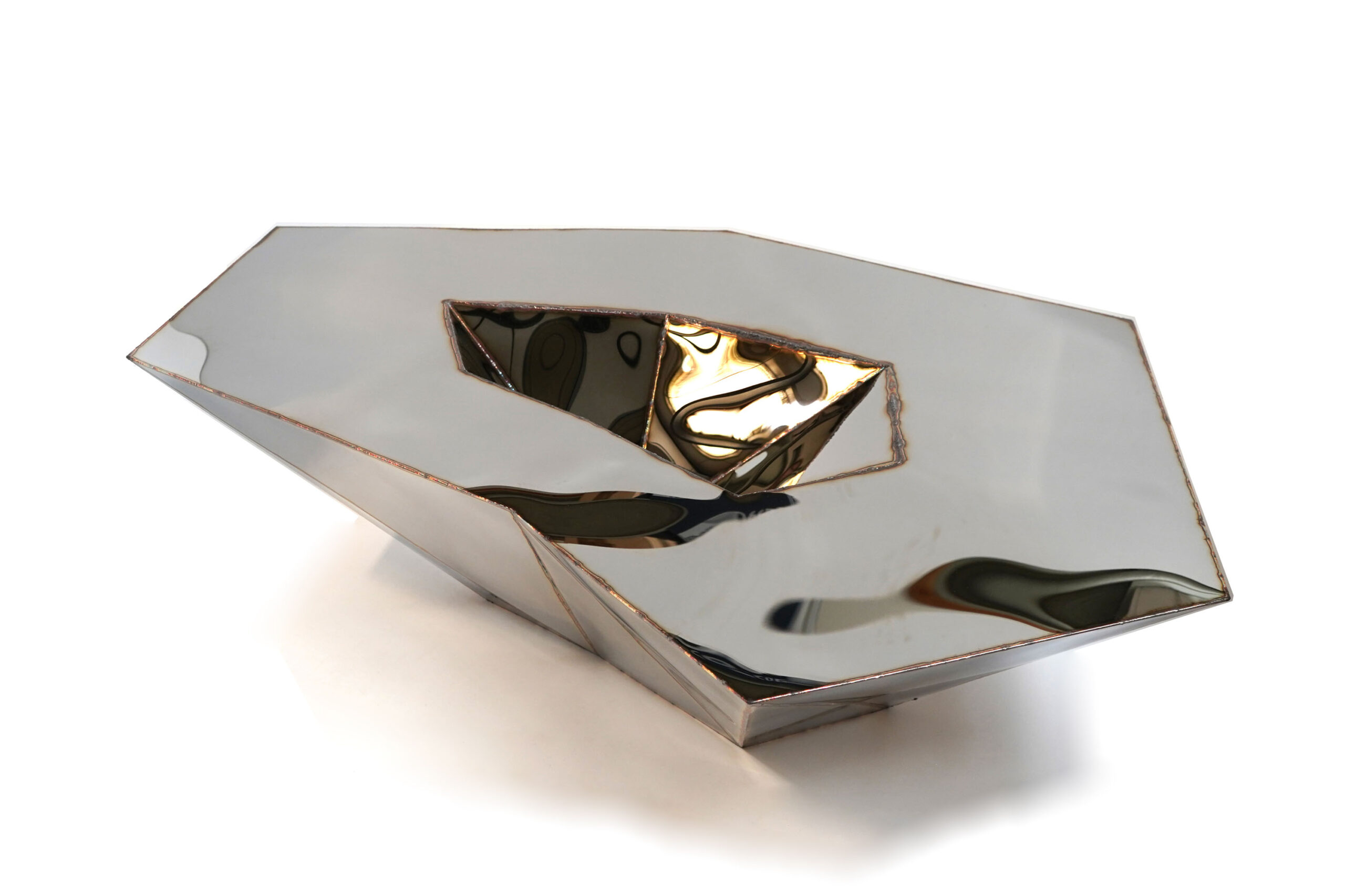 Lunar Table in Welded Mirror Polished Stainless Steel by Julian Mayor 17