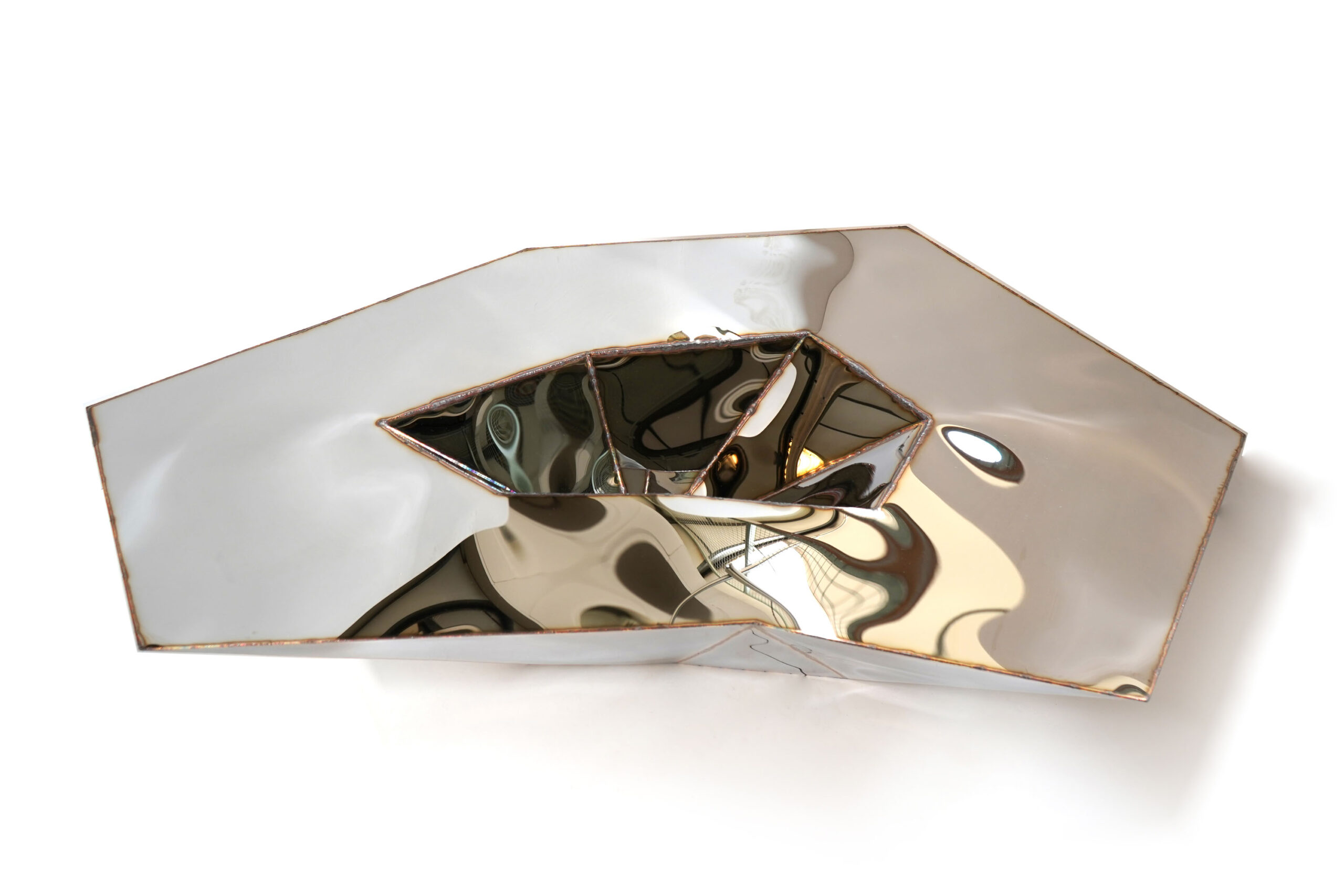 Lunar Table in Welded Mirror Polished Stainless Steel by Julian Mayor 18