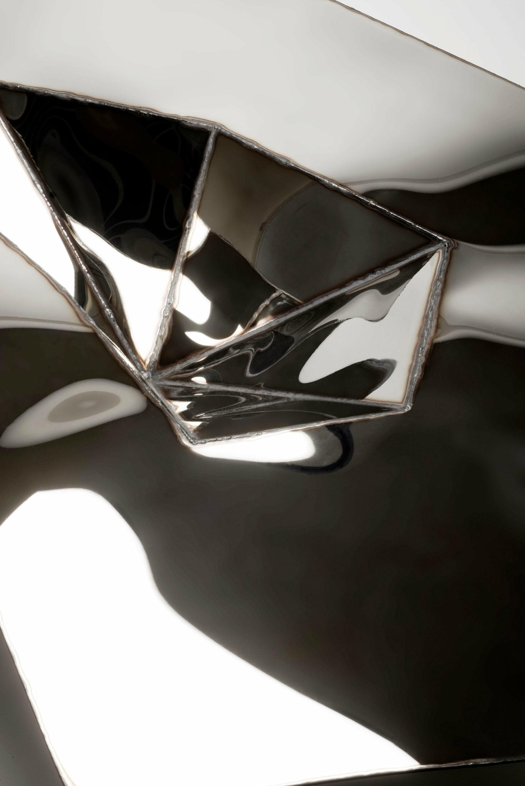 Lunar Table in Welded Mirror Polished Stainless Steel by Julian Mayor 7