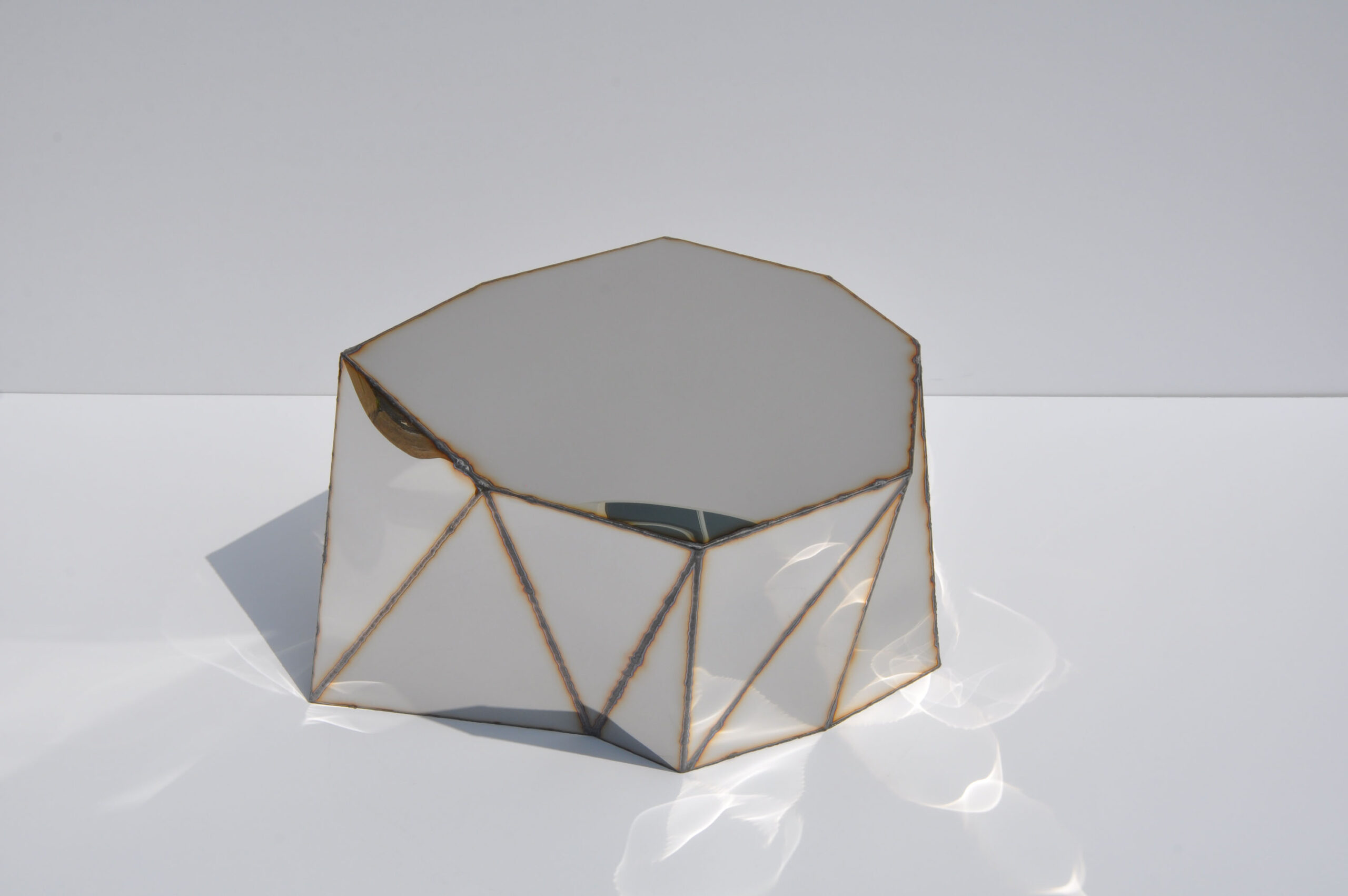 Mirror Table in Welded Mirror Polished Stainless Steel by Julian Mayor 10