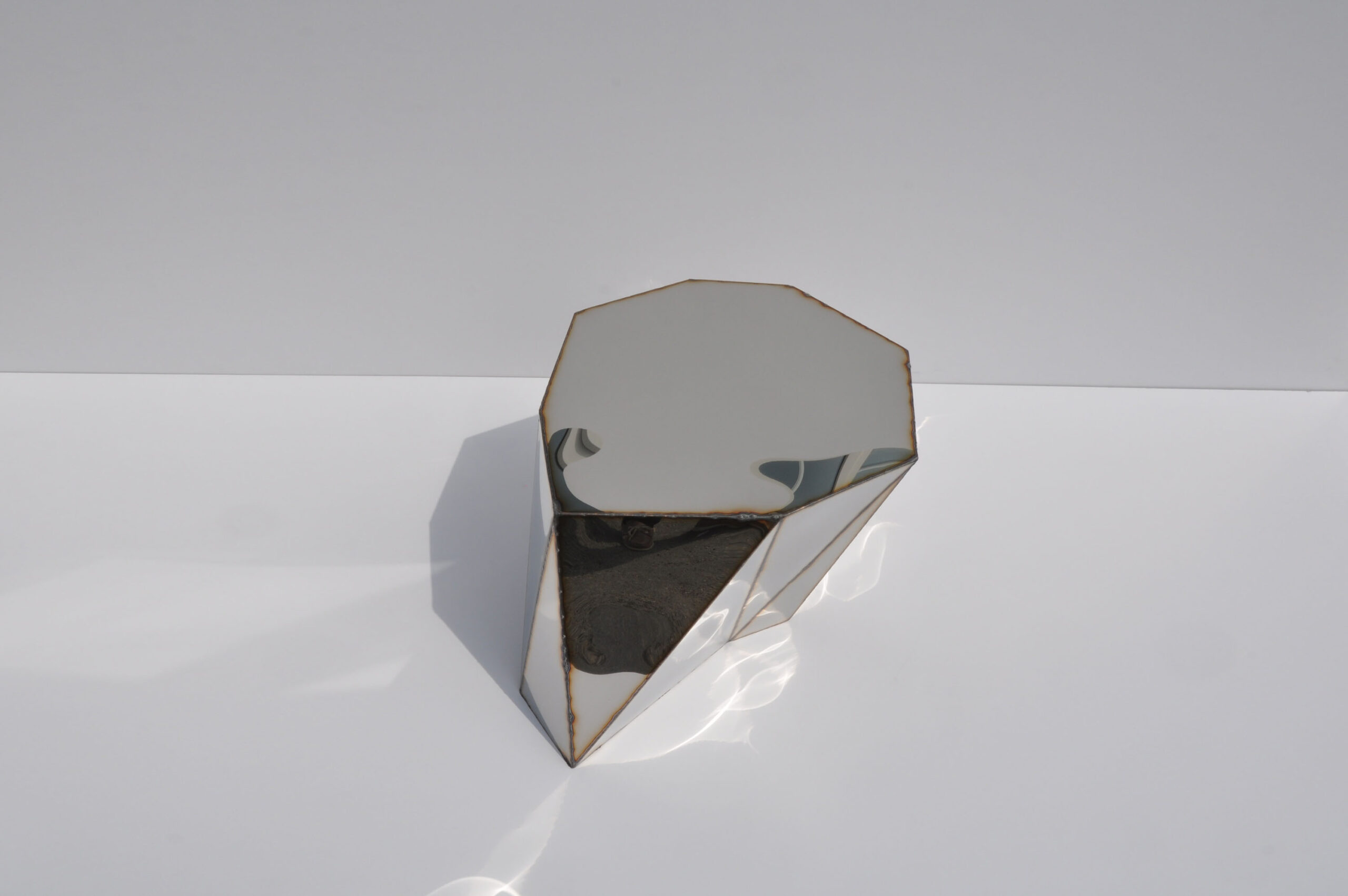 Mirror Table in Welded Mirror Polished Stainless Steel by Julian Mayor 8