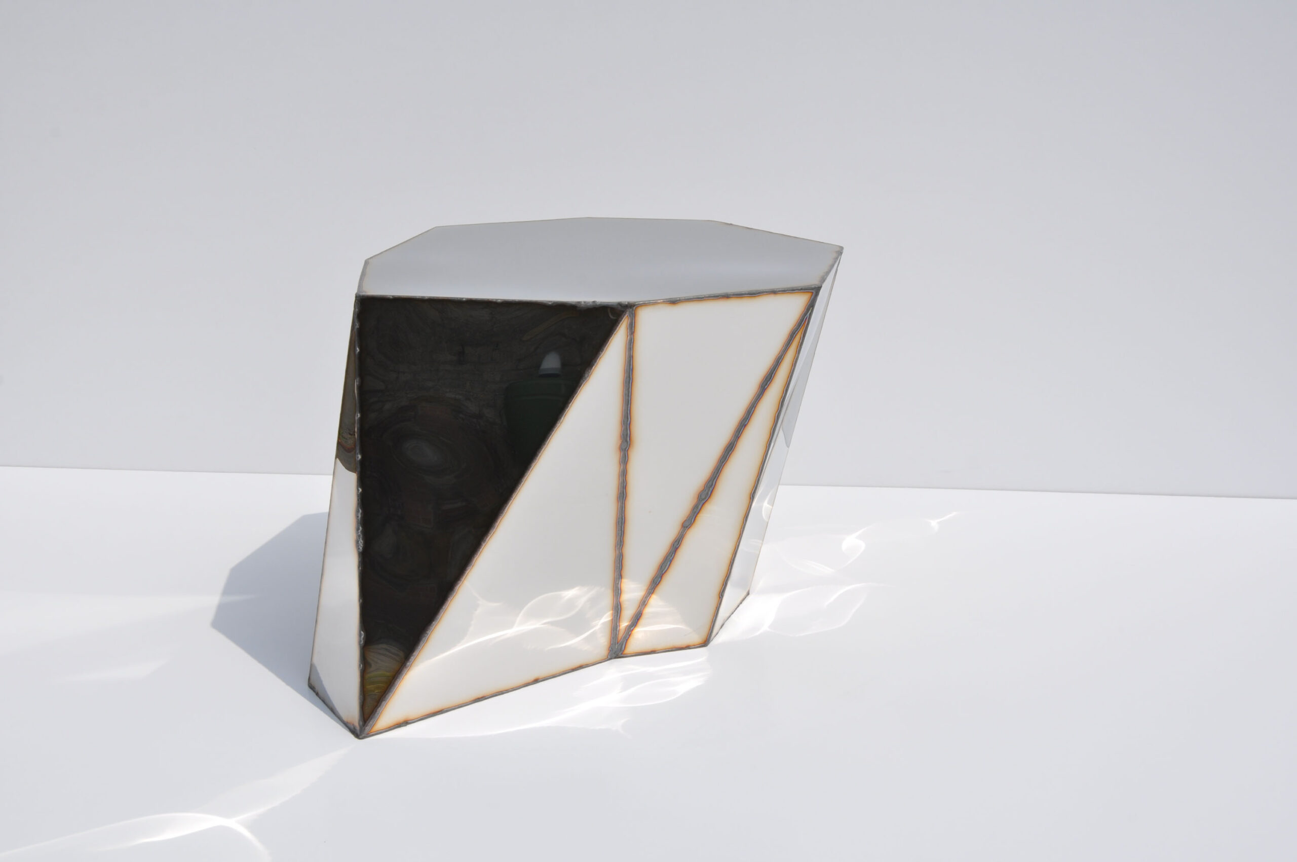 Mirror Table in Welded Mirror Polished Stainless Steel by Julian Mayor 9