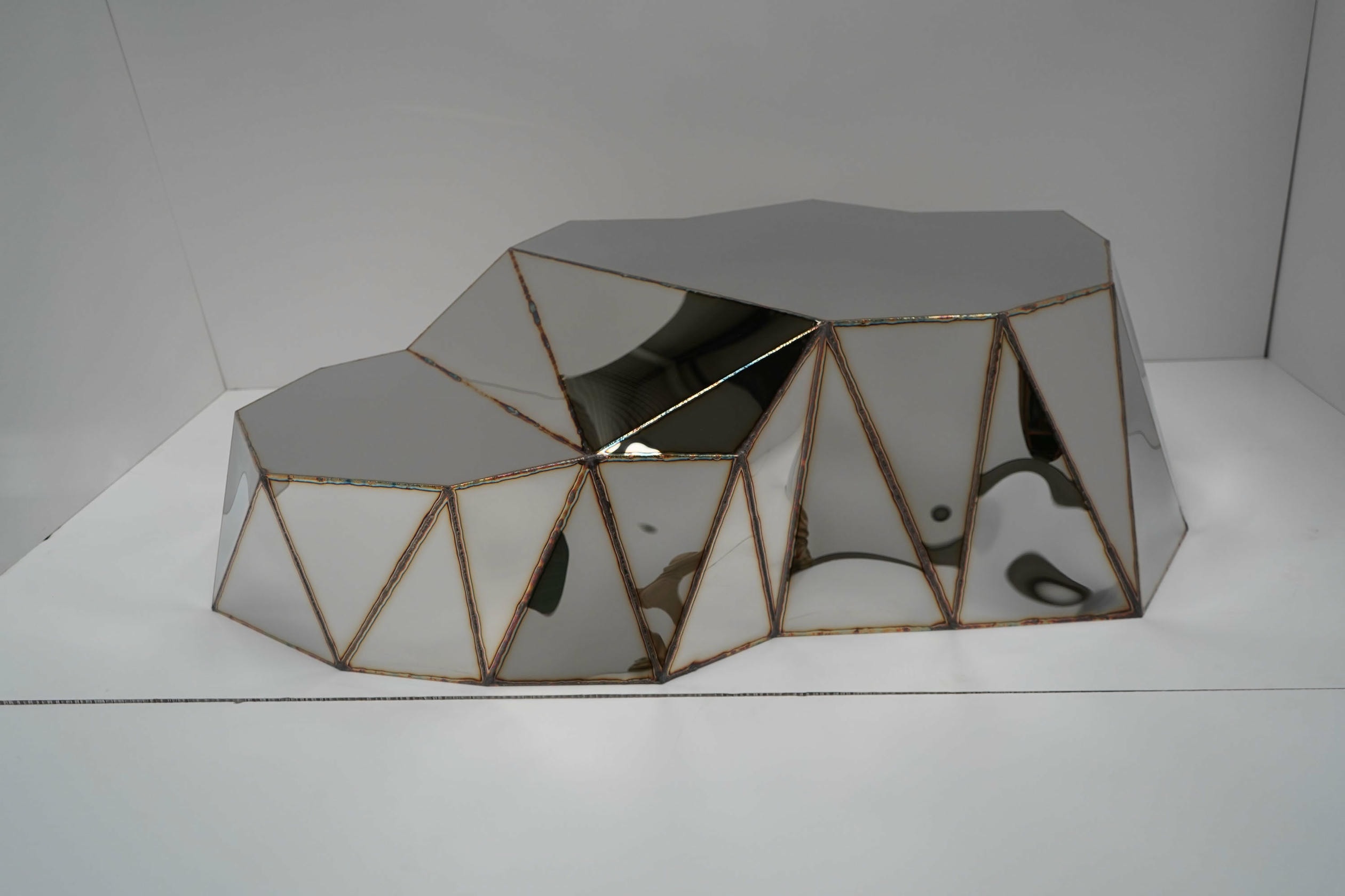 Plateau Coffee Table in Welded Mirror Polished Stainless Steel by Julian Mayor 2