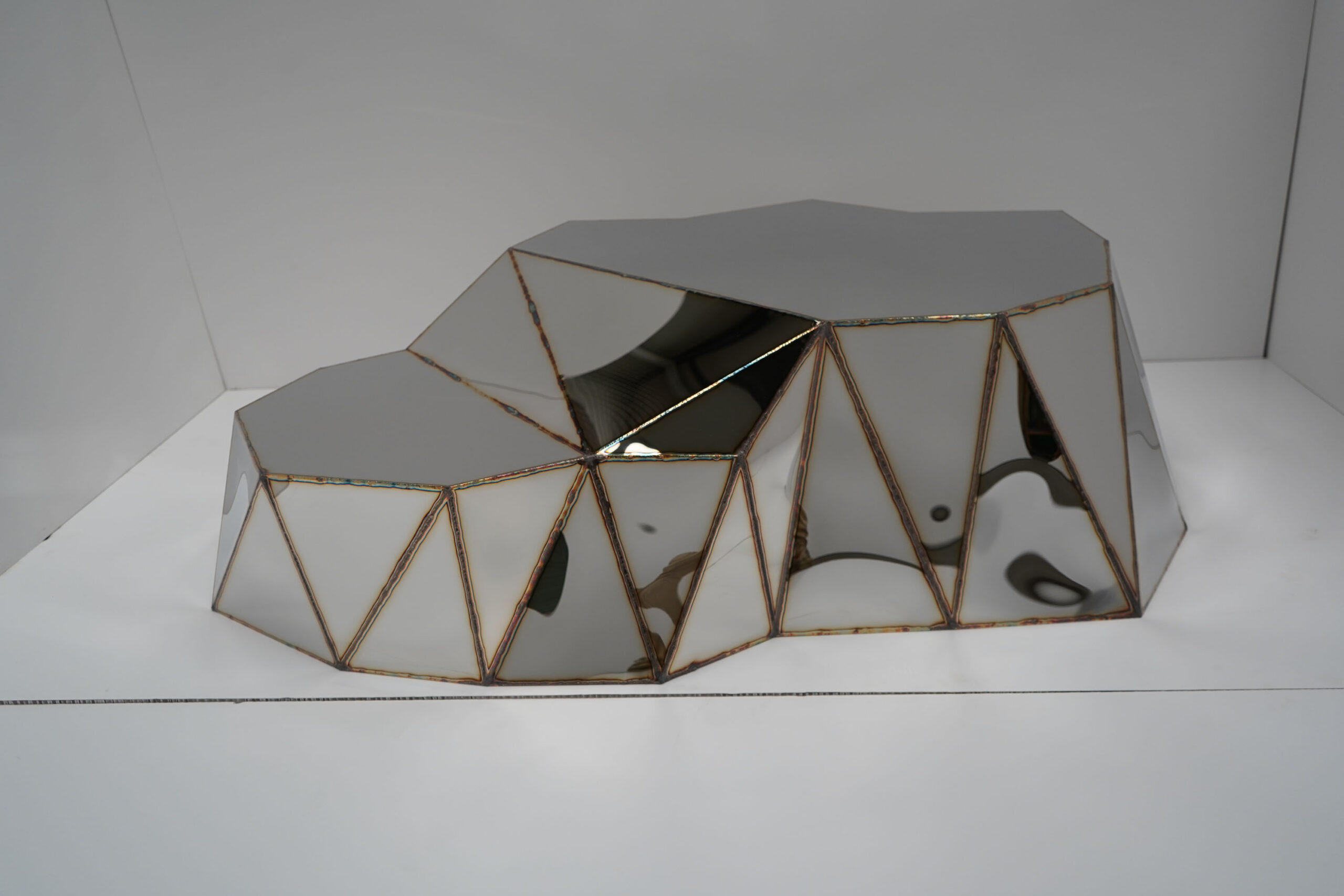 Plateau Coffee Table in Welded Mirror Polished Stainless Steel by Julian Mayor 2