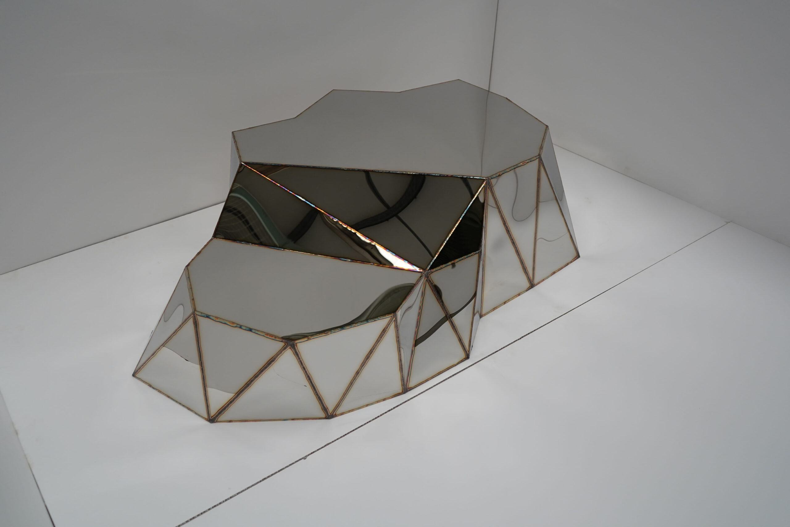 Plateau Coffee Table in Welded Mirror Polished Stainless Steel by Julian Mayor 6