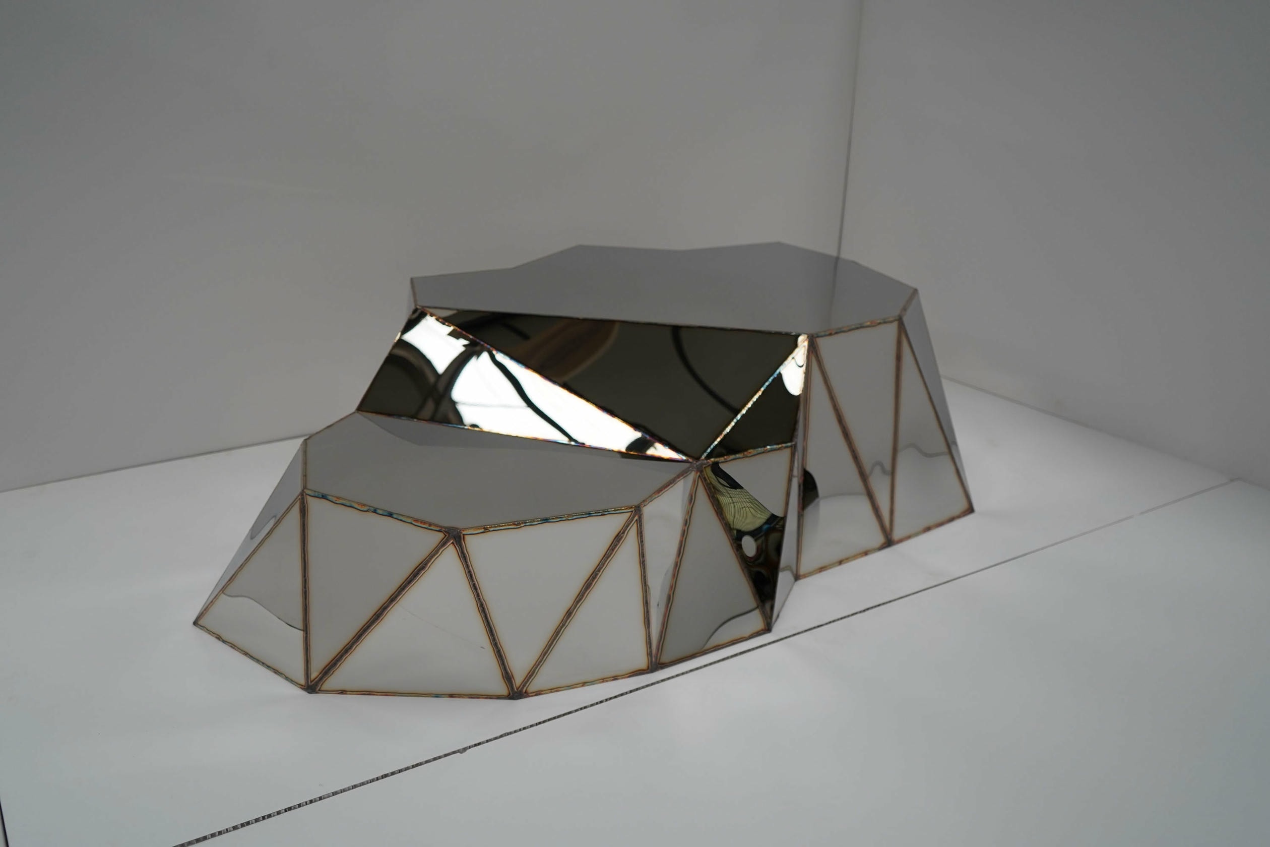Plateau Coffee Table in Welded Mirror Polished Stainless Steel by Julian Mayor 7