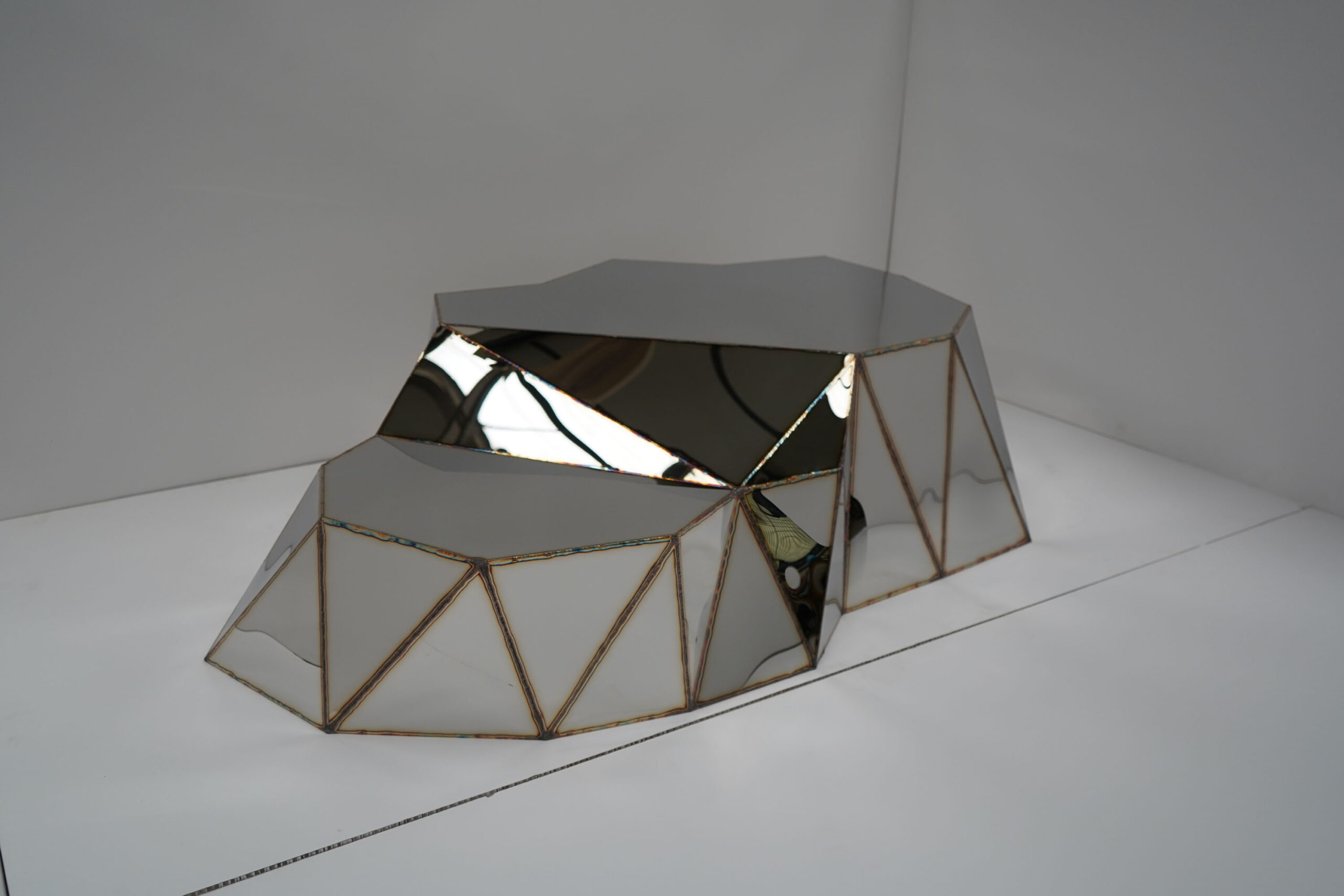 Plateau Coffee Table in Welded Mirror Polished Stainless Steel by Julian Mayor 7