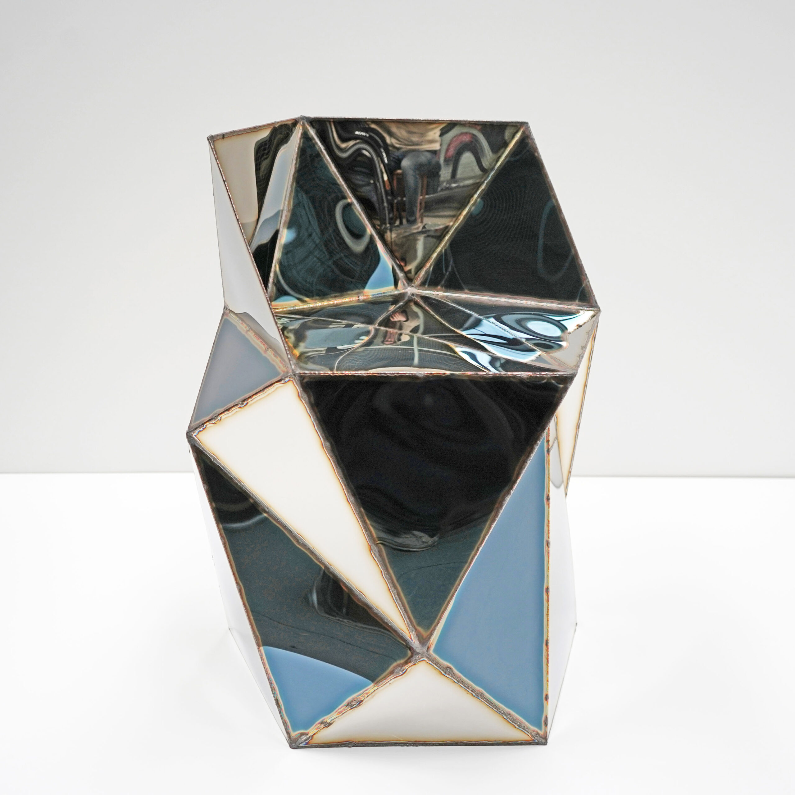 Rook Checkboard Chair in Black & Silver Stainless Steel by Julian Mayor 3