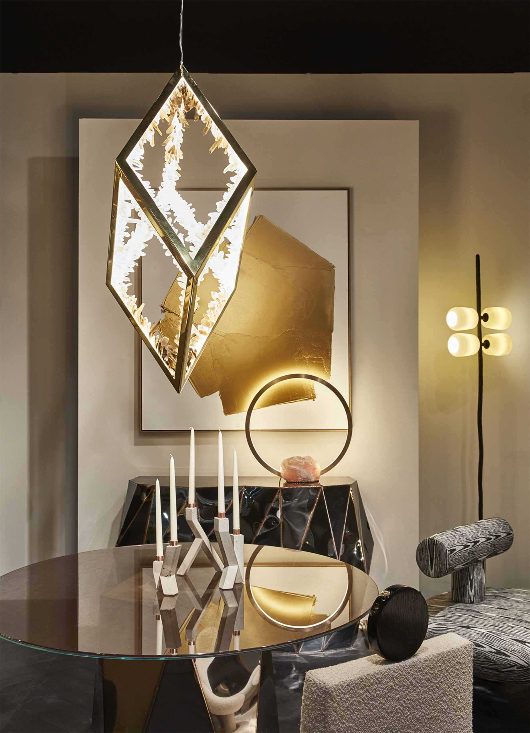 Rough Split Console in Welded Mirror Polished Stainless Steel by Julian Mayor 4