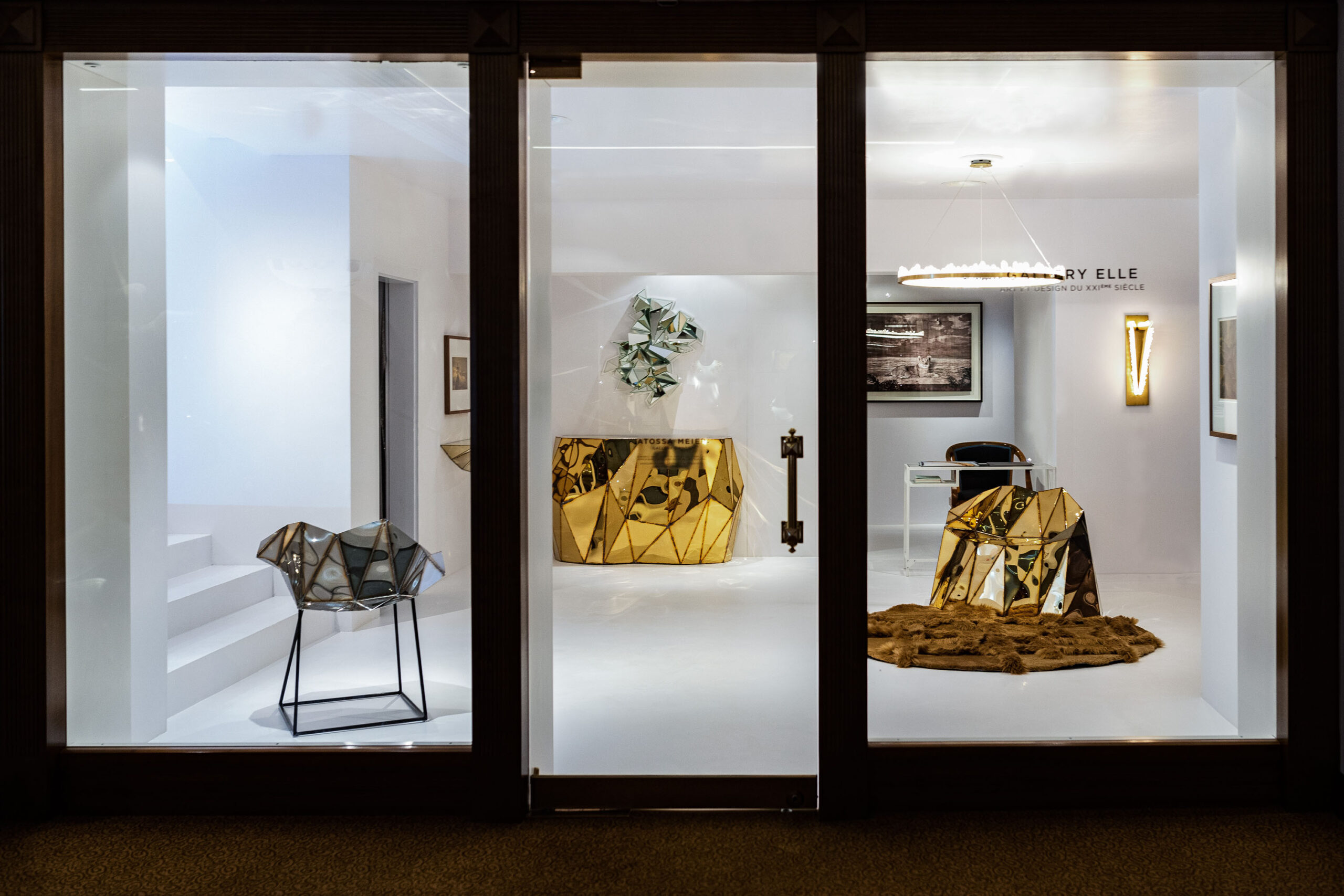 Rough Split Console in Welded Mirror Polished Stainless Steel by Julian Mayor 7