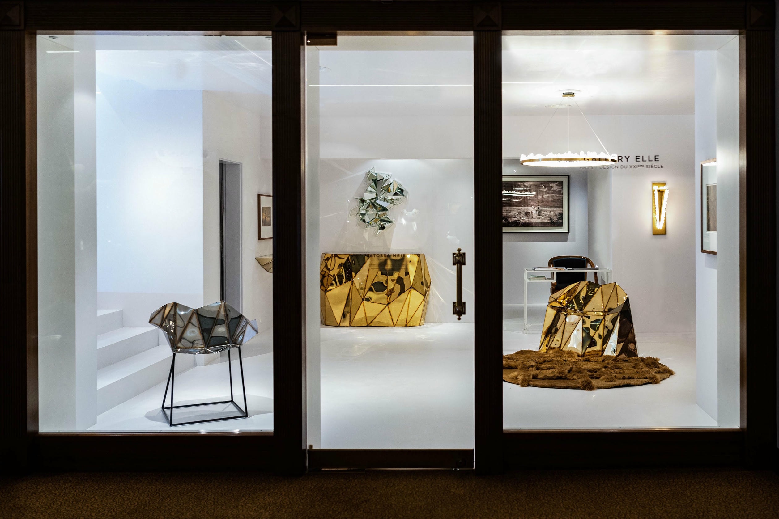 Rough Split Console in Welded Mirror Polished Stainless Steel by Julian Mayor 8