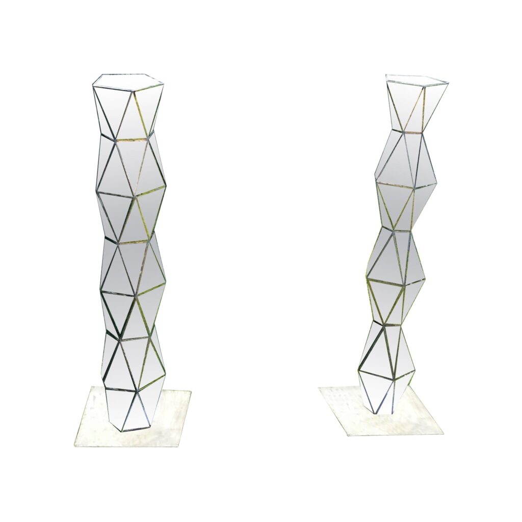 Set Of 2 Chess Sculptures in Mirror Polished Stainless Steel by Julian Mayor 1