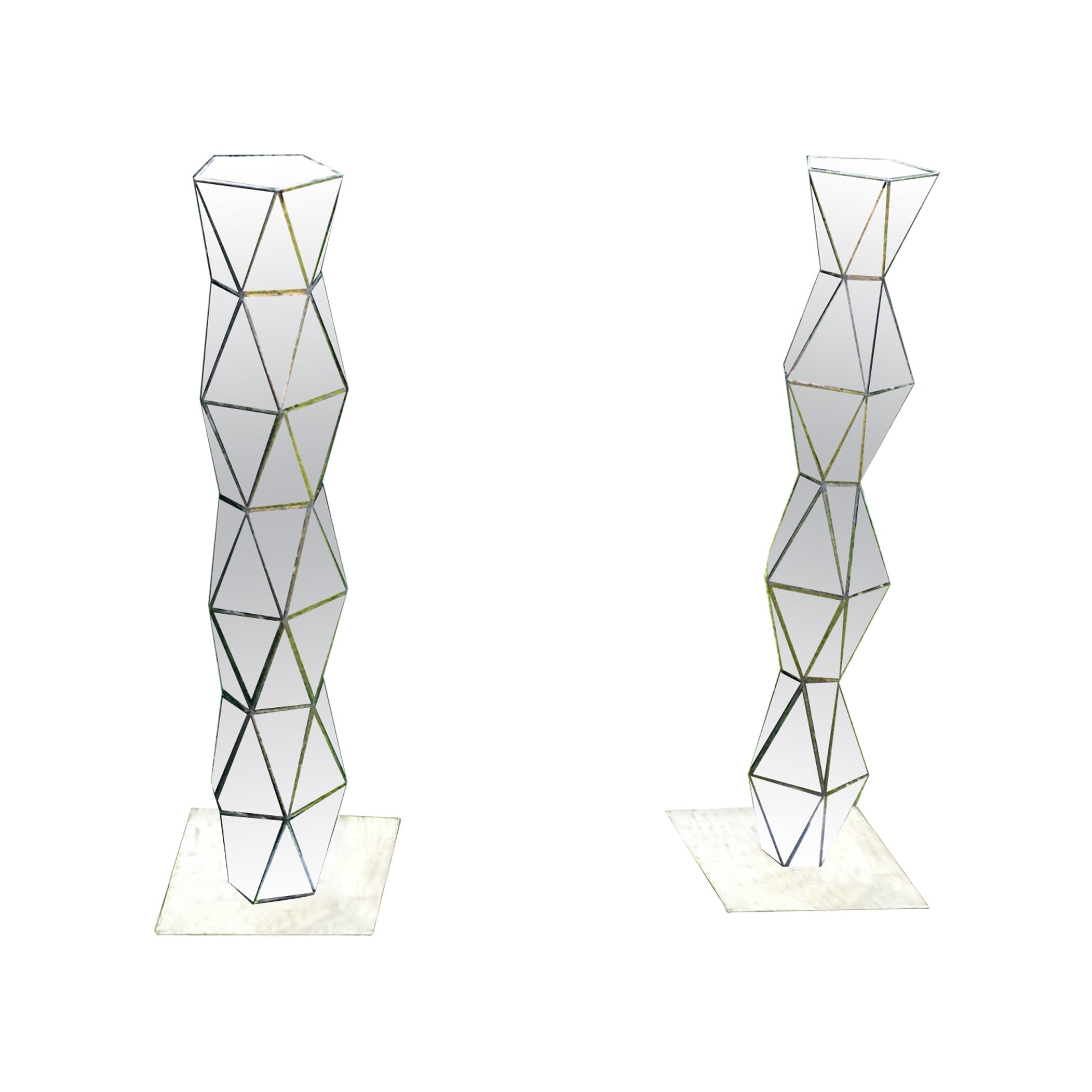 Set Of 2 Chess Sculptures in Mirror Polished Stainless Steel by Julian Mayor 1
