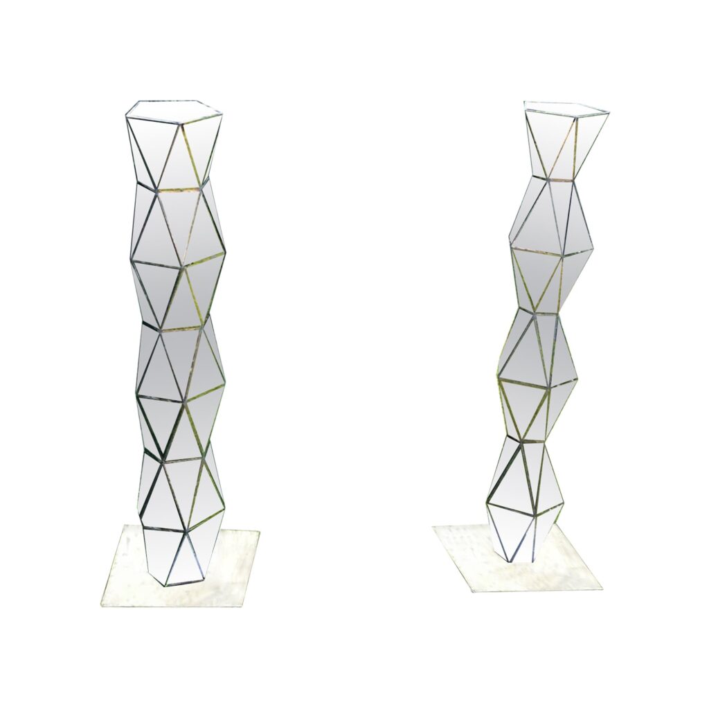 Set Of 2 Chess Sculptures in Mirror Polished Stainless Steel by Julian Mayor 1