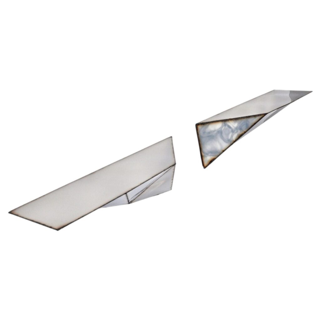 Set Of 2 Mirror Image Shelves in Mirror Polished Stainless Steel by Julian Mayor 1
