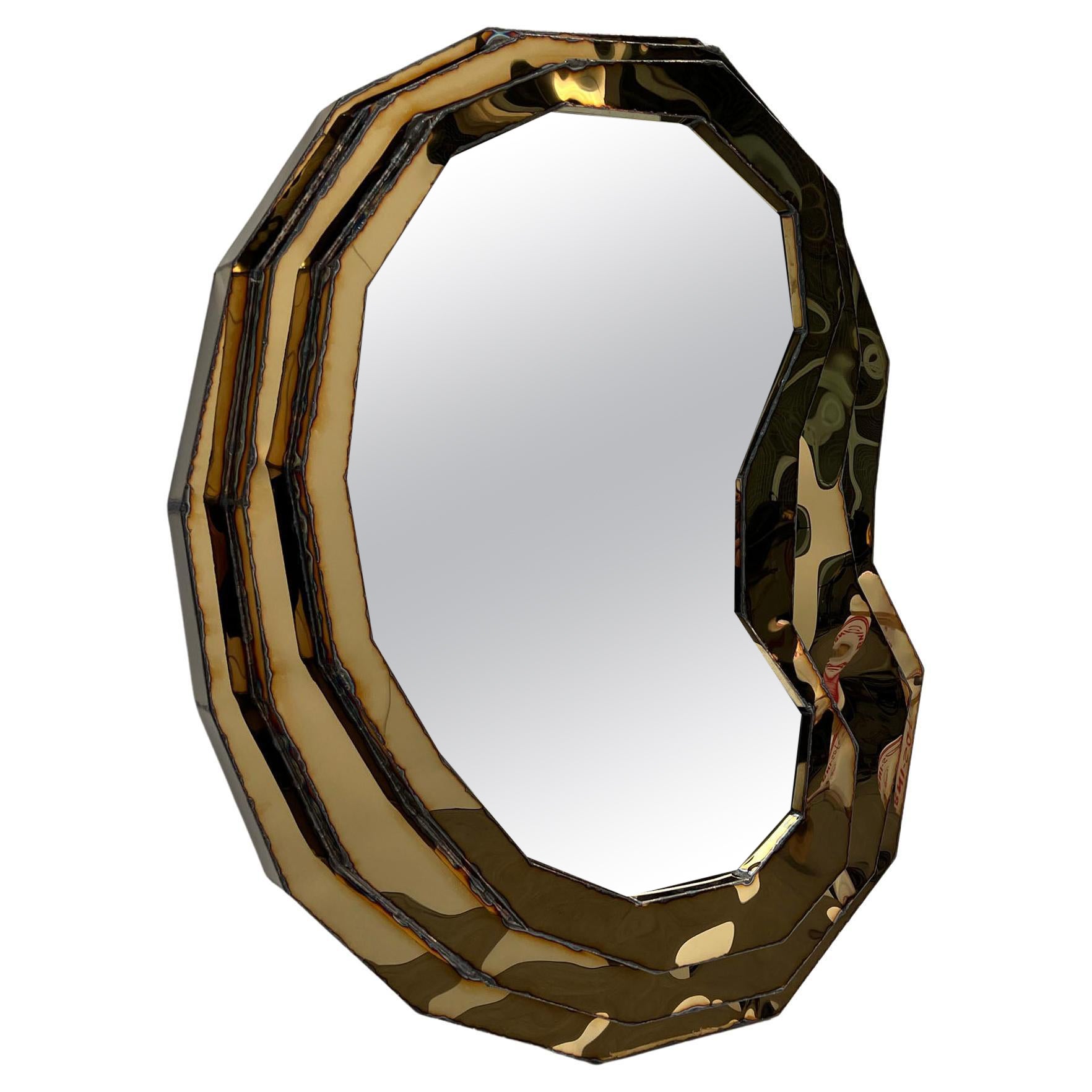 Steppe Mirror in Welded Mirror Polished Stainless Steel by Julian Mayor 1