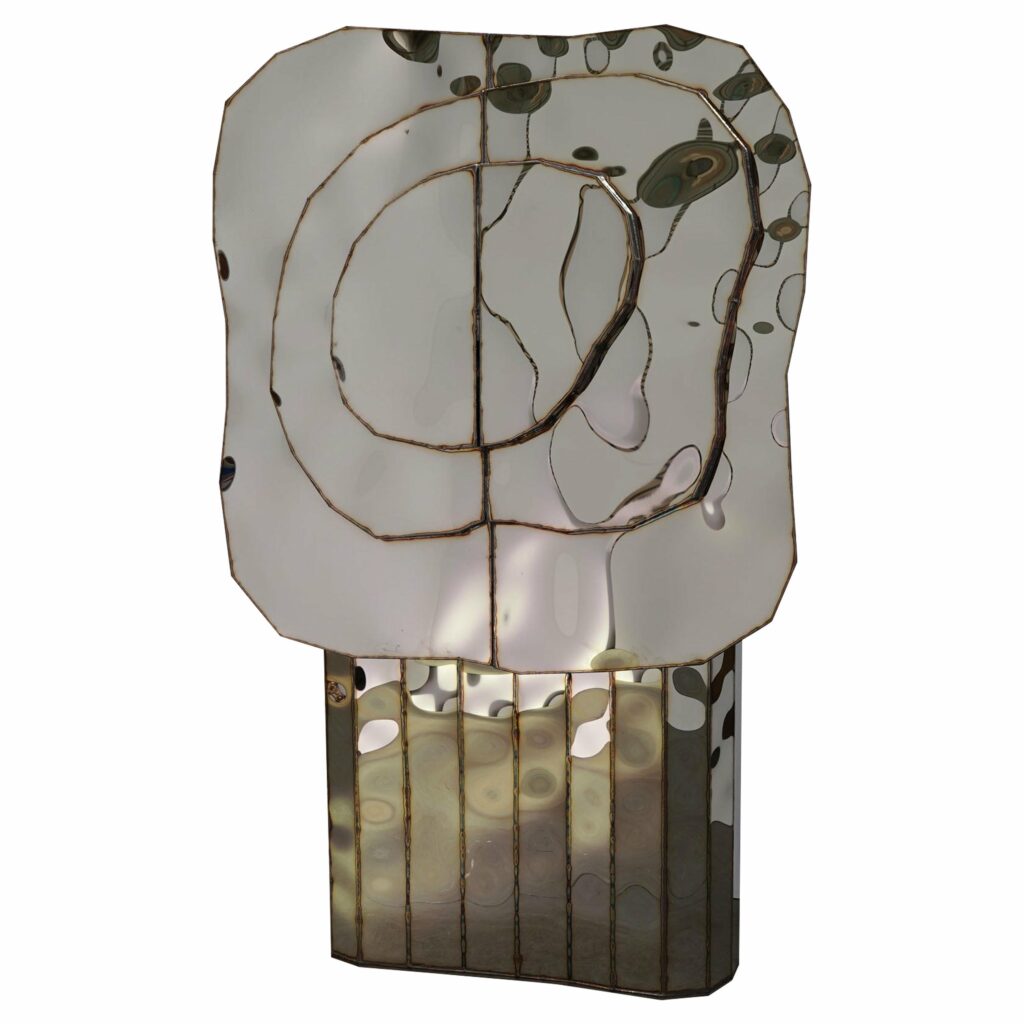 Steppe Wall Mounted Cabinet in Mirror Polished Stainless Steel by Julian Mayor 1