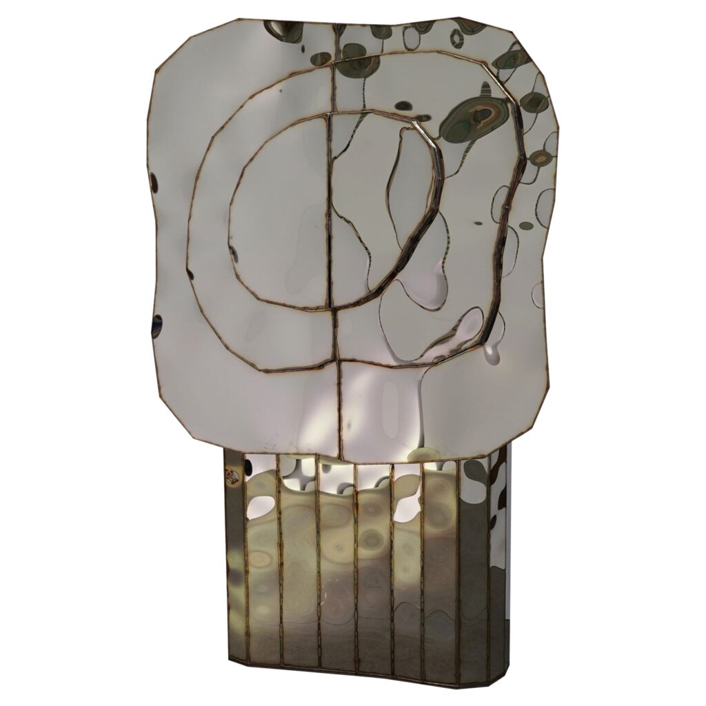 Steppe Wall Mounted Cabinet in Mirror Polished Stainless Steel by Julian Mayor 1