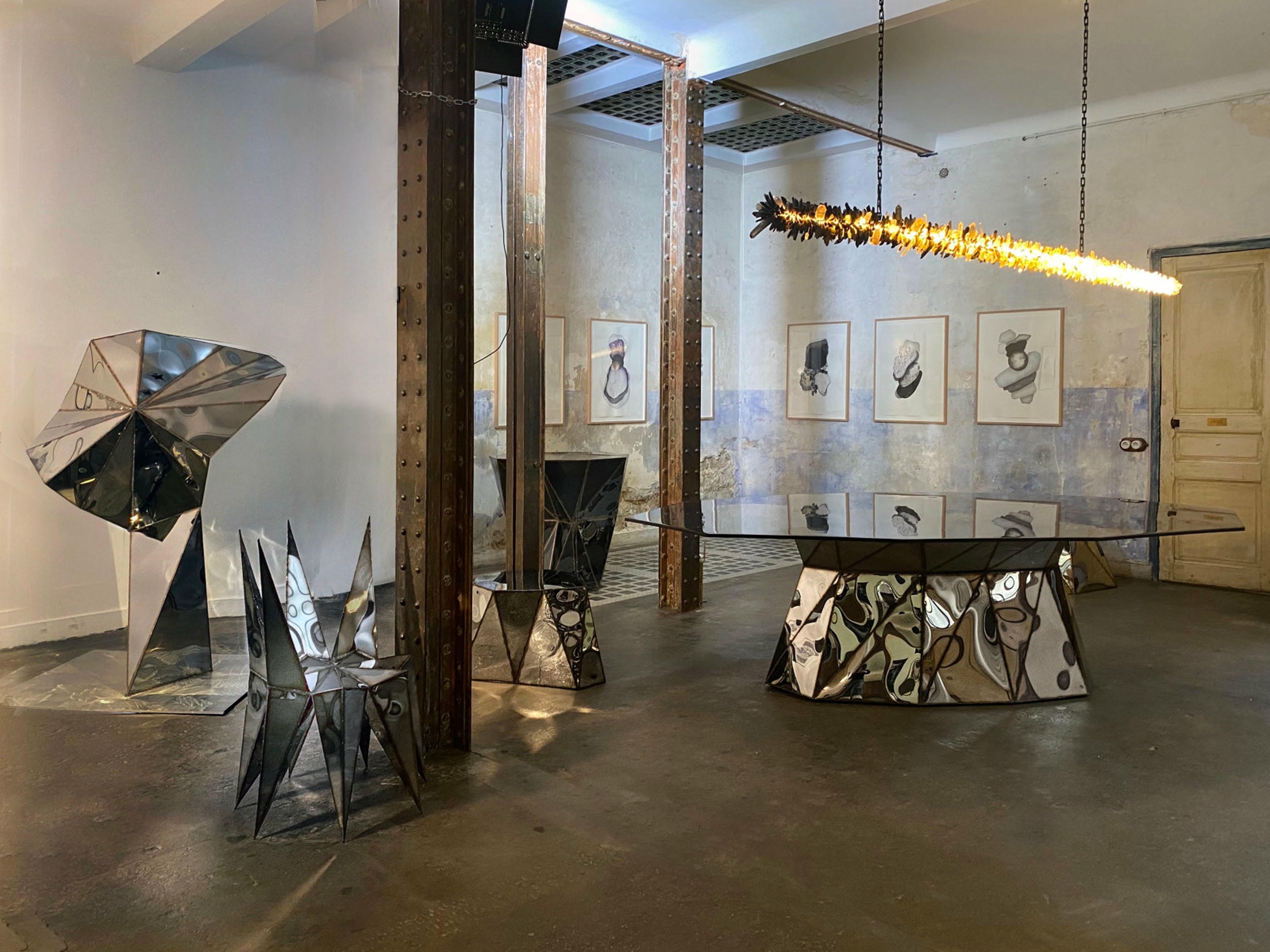 Transmission Sculpture in Welded Mirror Polished Stainless Steel by Julian Mayor 6