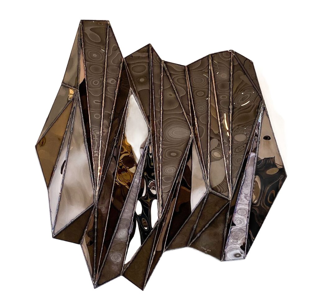 Wing Bronze Wall Piece in Welded Mirror Polished Stainless Steel by Julian Mayor 1