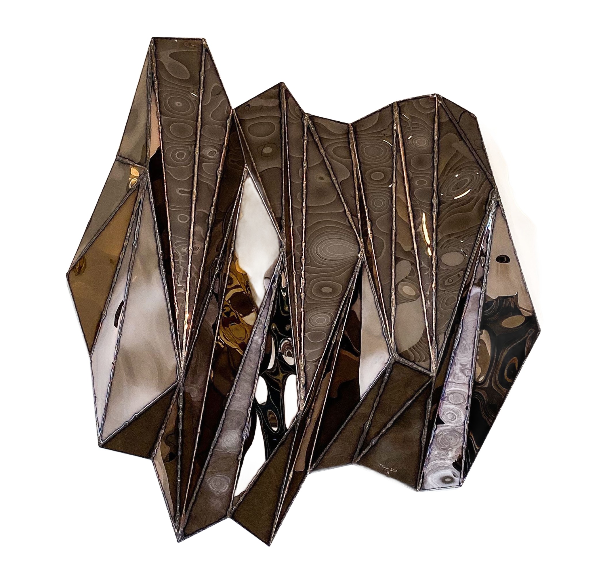 Wing Bronze Wall Piece in Welded Mirror Polished Stainless Steel by Julian Mayor 1