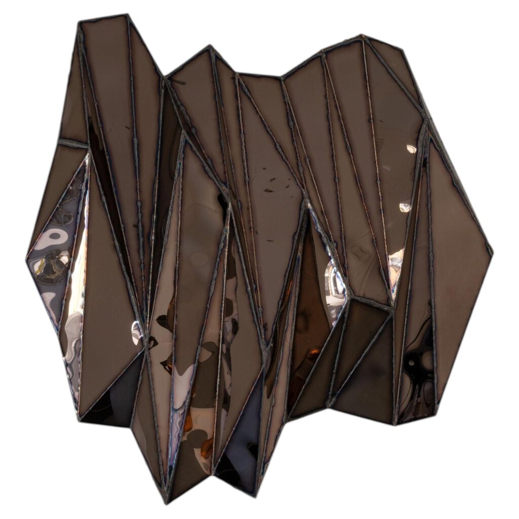 Wing Bronze Wall Piece in Welded Mirror Polished Stainless Steel by Julian Mayor 1