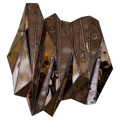 Wing Bronze Wall Piece in Welded Mirror-Polished Stainless Steel by Julian Mayor