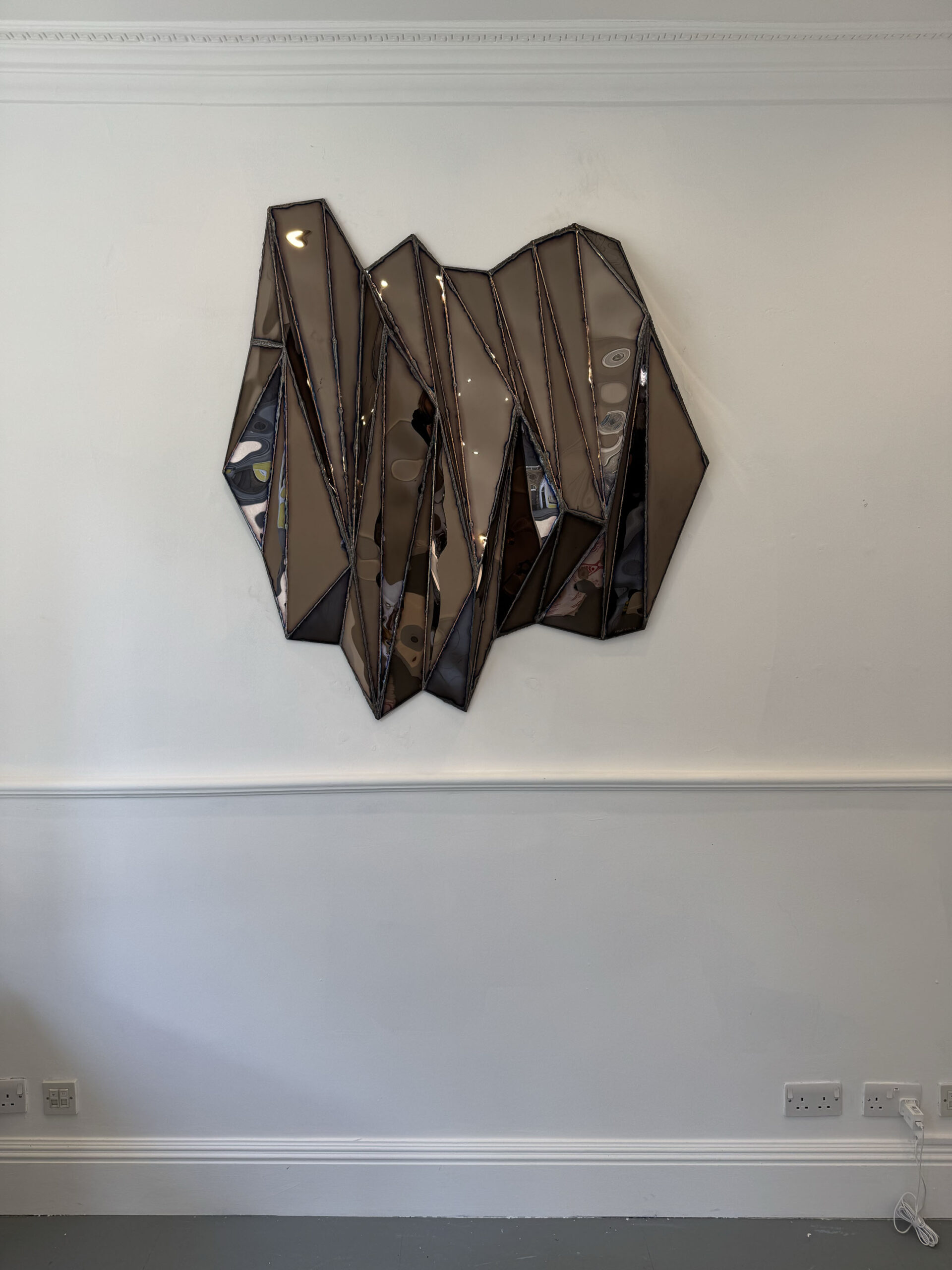 Wing Bronze Wall Piece in Welded Mirror Polished Stainless Steel by Julian Mayor 3