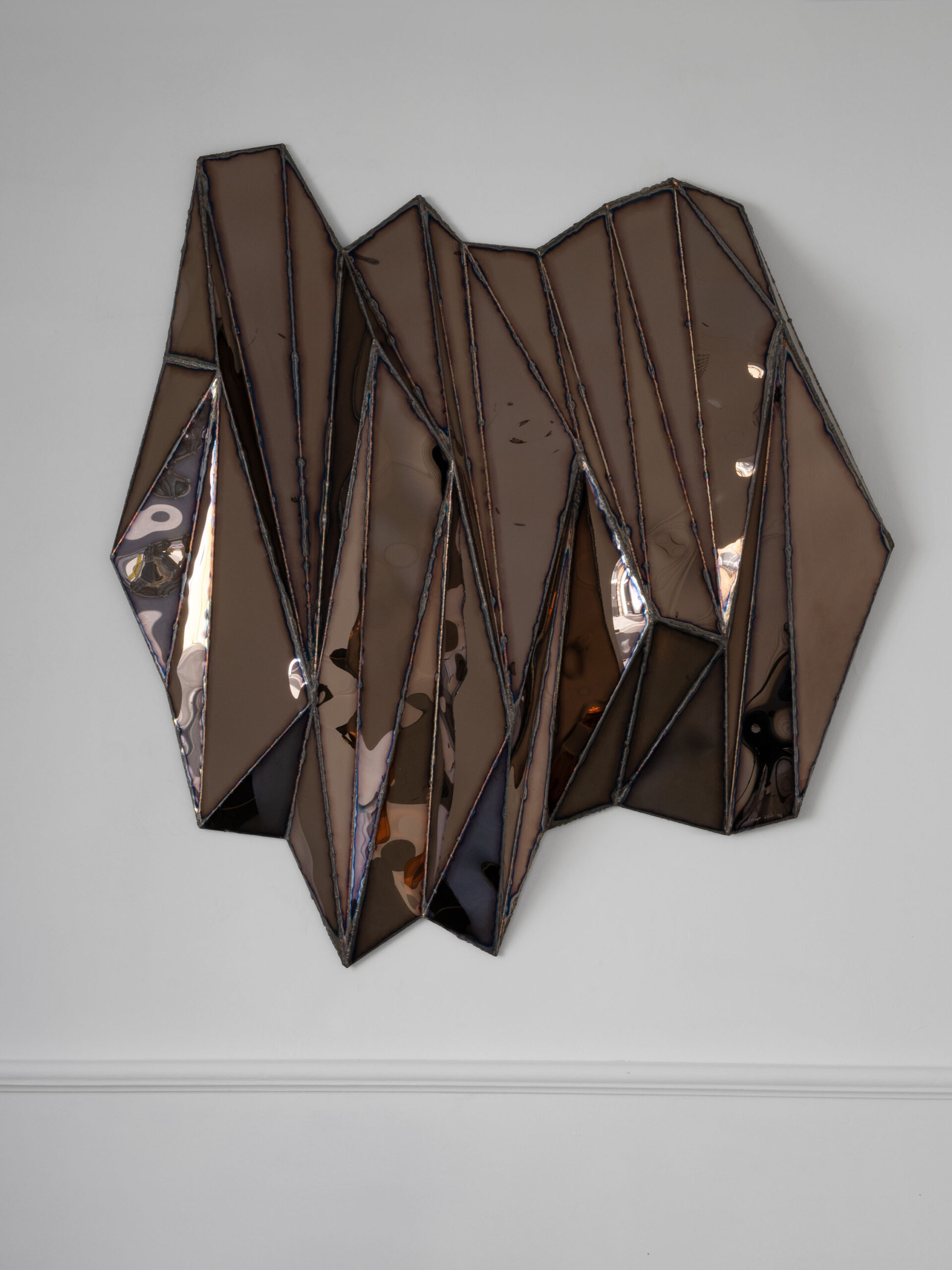 Wing Bronze Wall Piece in Welded Mirror Polished Stainless Steel by Julian Mayor 4