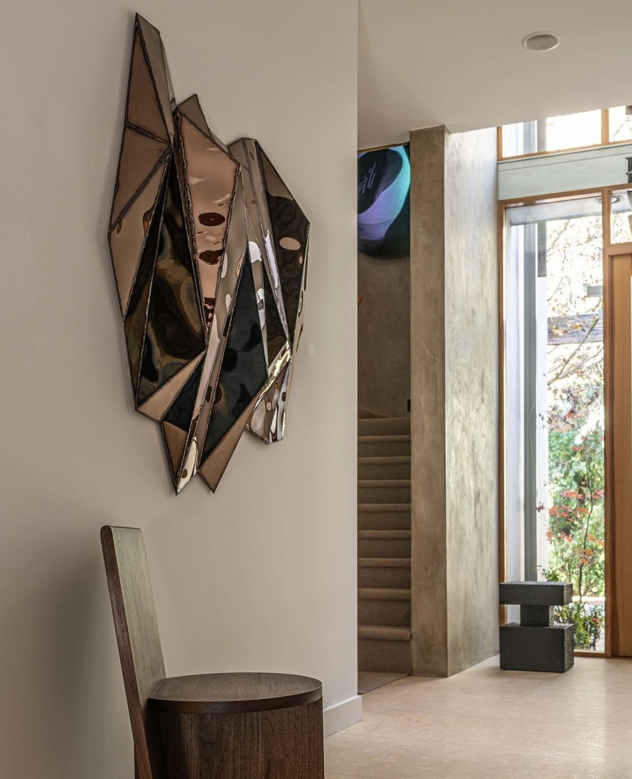 Wing Bronze Wall Piece in Welded Mirror Polished Stainless Steel by Julian Mayor 6