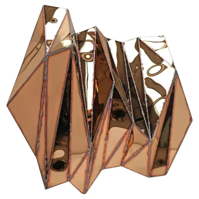 Wing Small Wall Piece in Welded Mirror-Polished Stainless Steel by Julian Mayor