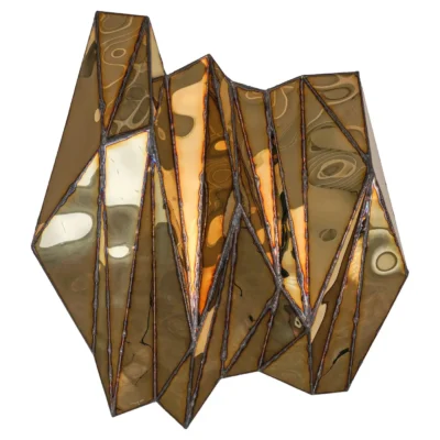 Wing Small Wall Piece in Welded Mirror-Polished Stainless Steel by Julian Mayor