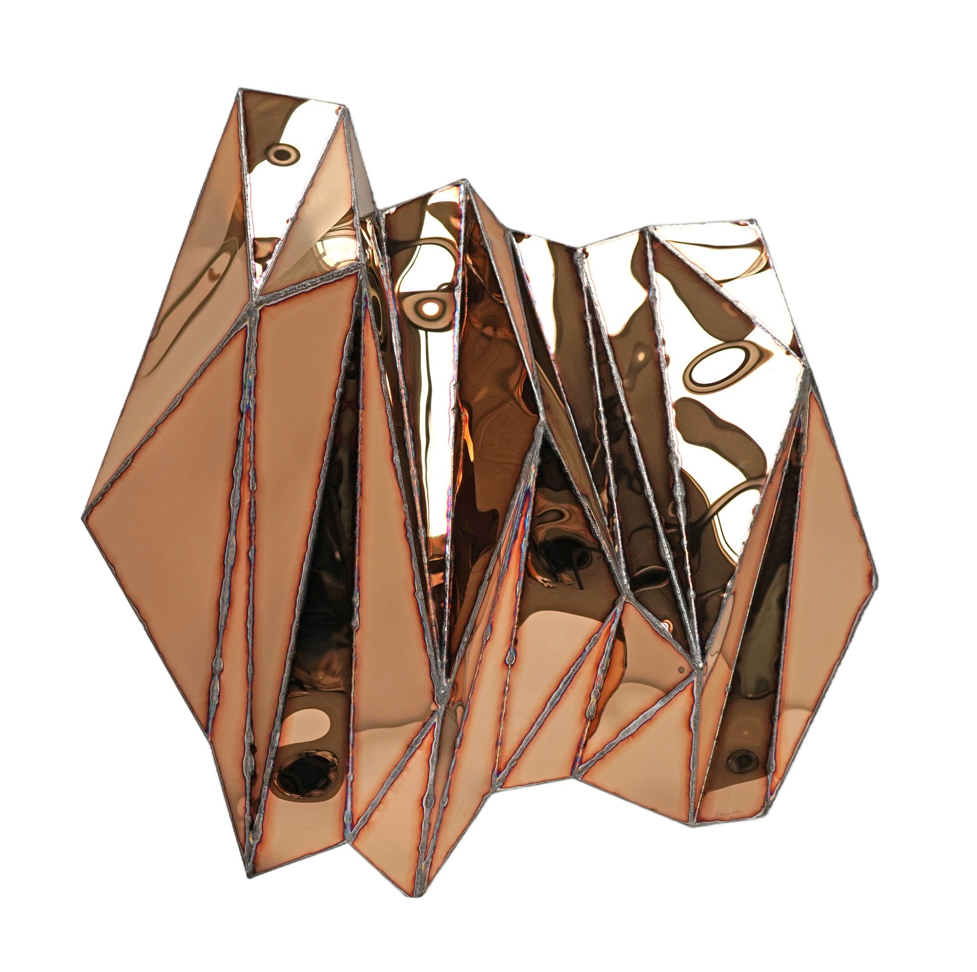 Wing Small Wall Piece in Welded Mirror Polished Stainless Steel by Julian Mayor 1
