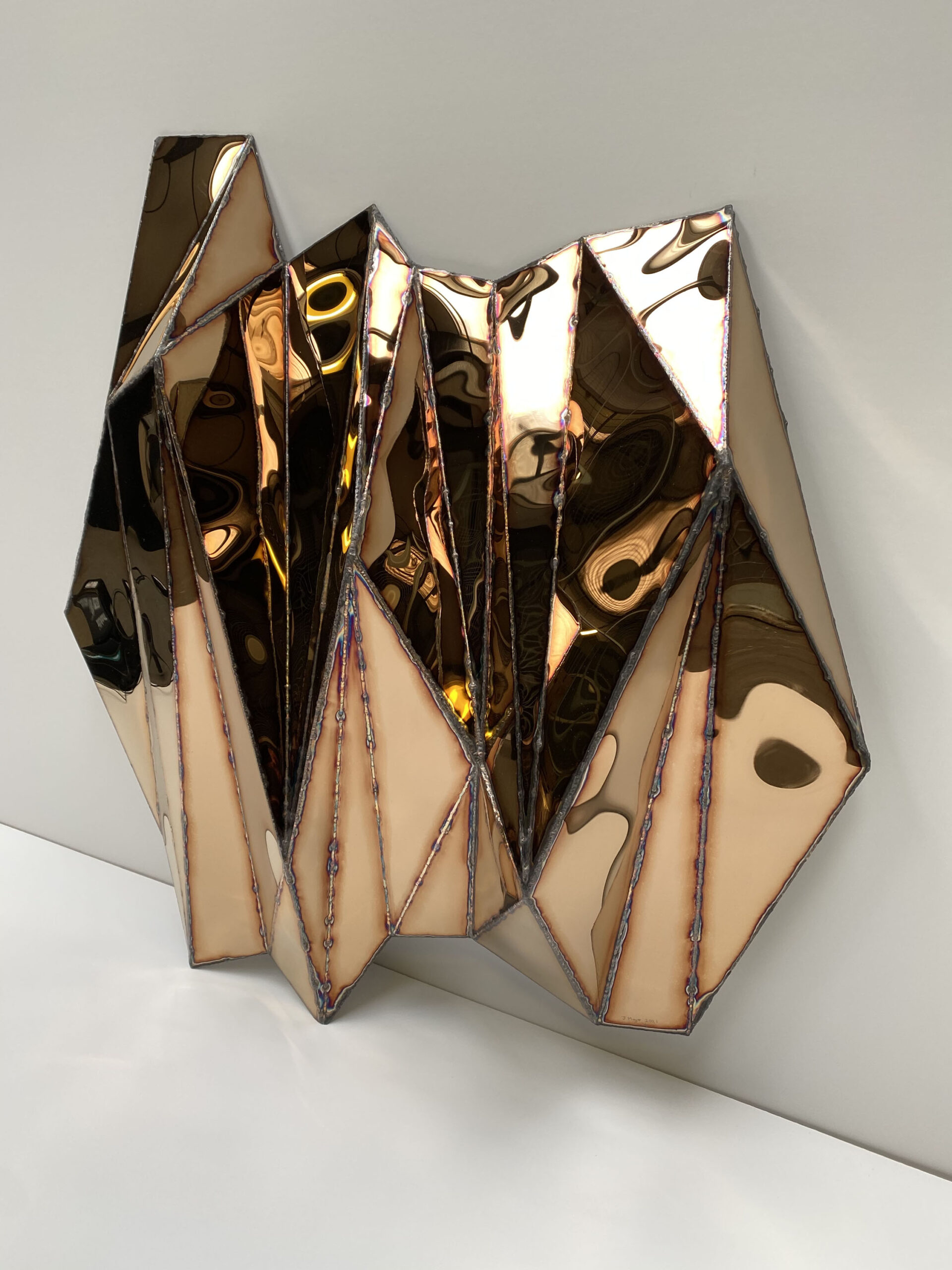 Wing Small Wall Piece in Welded Mirror Polished Stainless Steel by Julian Mayor 7