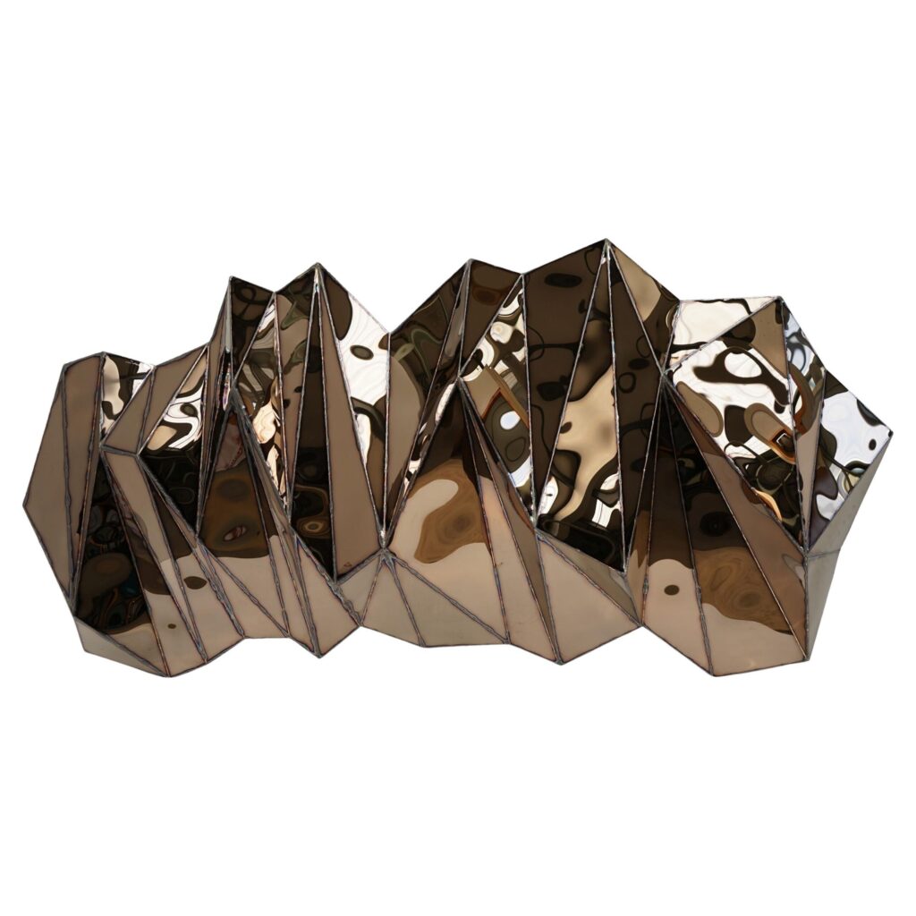 Wing Wide Wall Piece in Welded Mirror Polished Stainless Steel by Julian Mayor 1