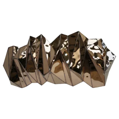 Wing Wide Wall Piece in Welded Mirror-Polished Stainless Steel by Julian Mayor