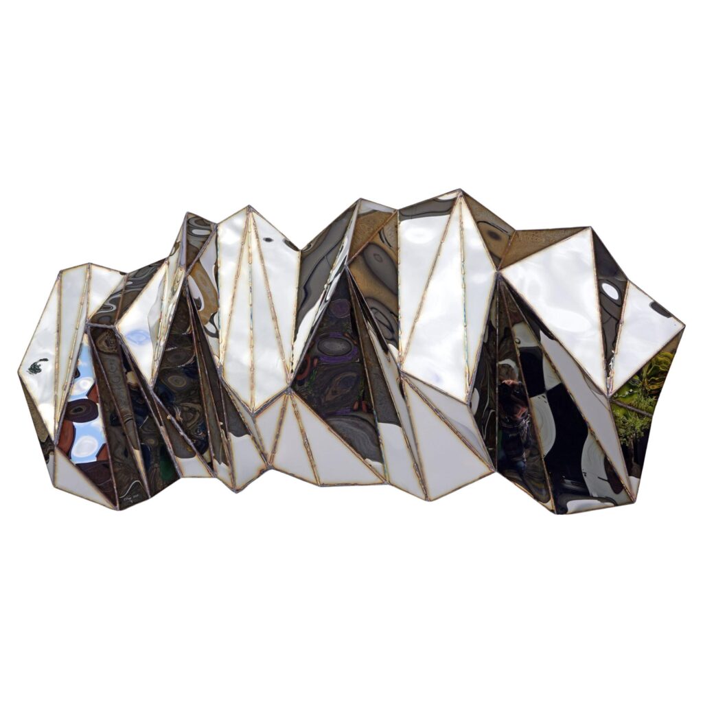 Wing Wide Wall Piece in Welded Mirror Polished Stainless Steel by Julian Mayor 1