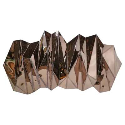 Wing Wide Wall Piece in Welded Mirror-Polished Stainless Steel by Julian Mayor