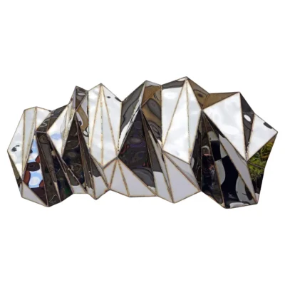 Wing Wide Wall Piece in Welded Mirror-Polished Stainless Steel by Julian Mayor