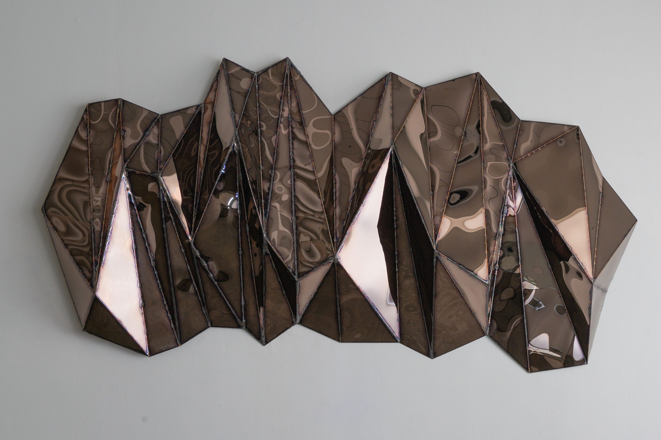 Wing Wide Wall Piece in Welded Mirror Polished Stainless Steel by Julian Mayor 2