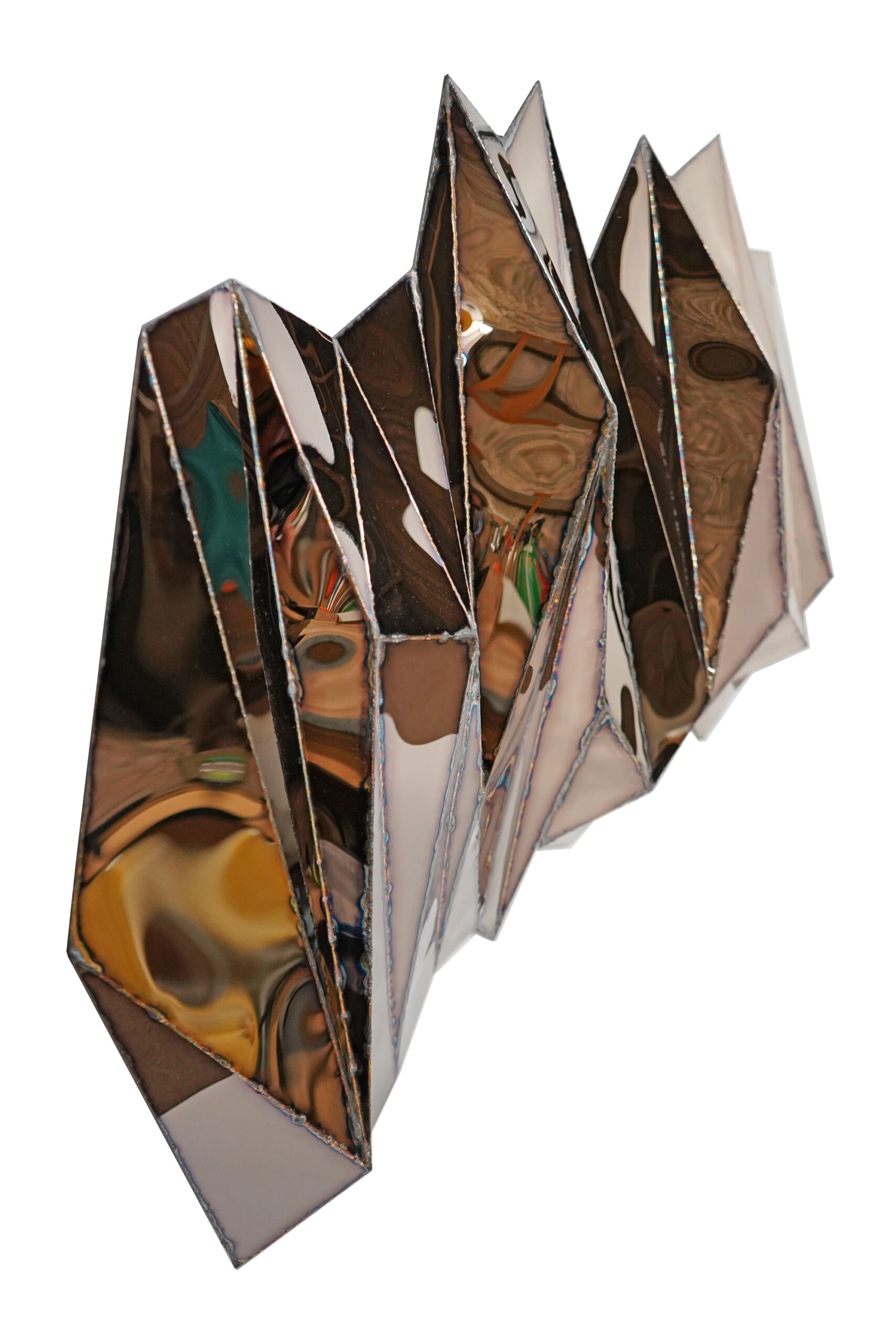 Wing Wide Wall Piece in Welded Mirror Polished Stainless Steel by Julian Mayor 6