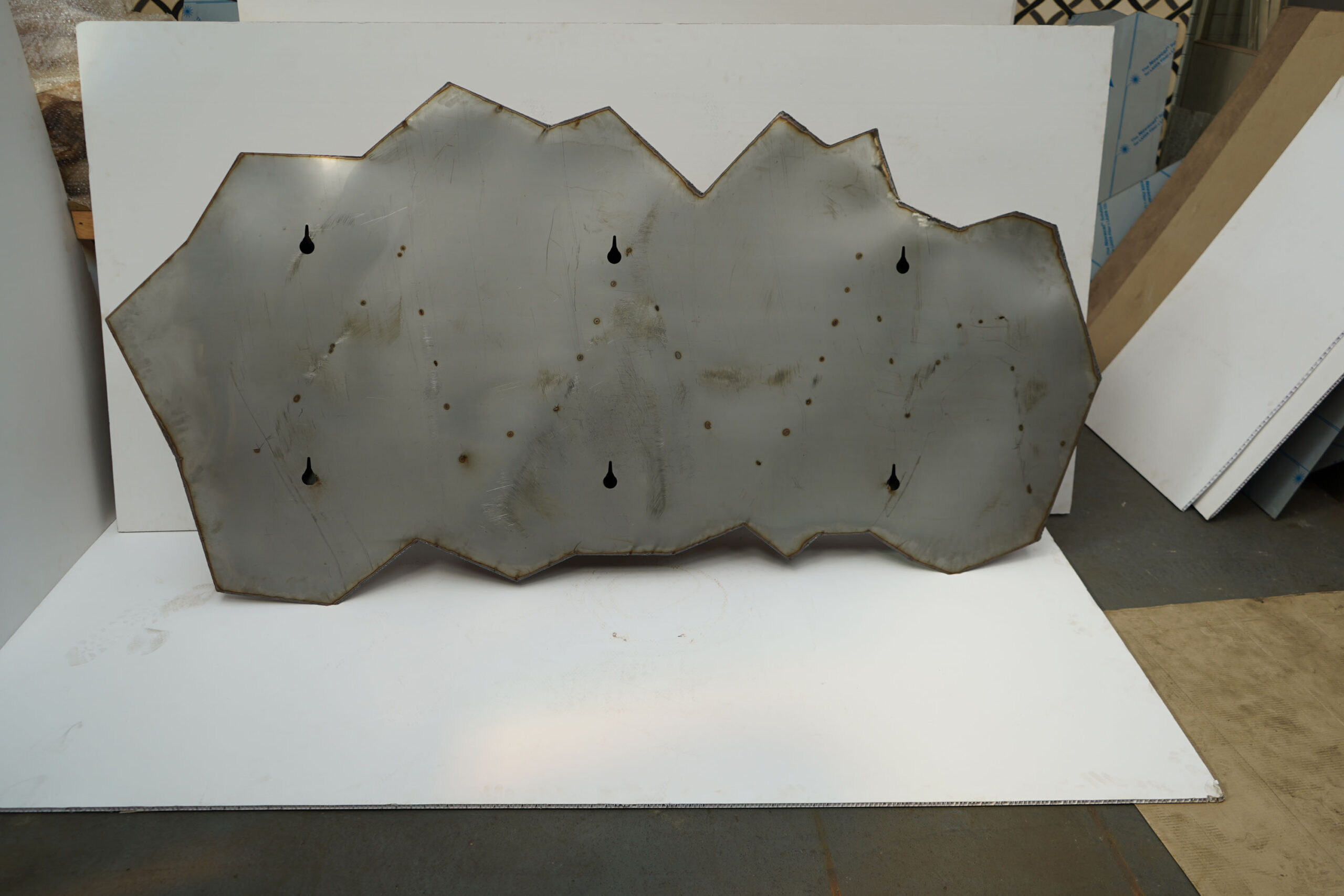 Wing Wide Wall Piece in Welded Mirror Polished Stainless Steel by Julian Mayor 8