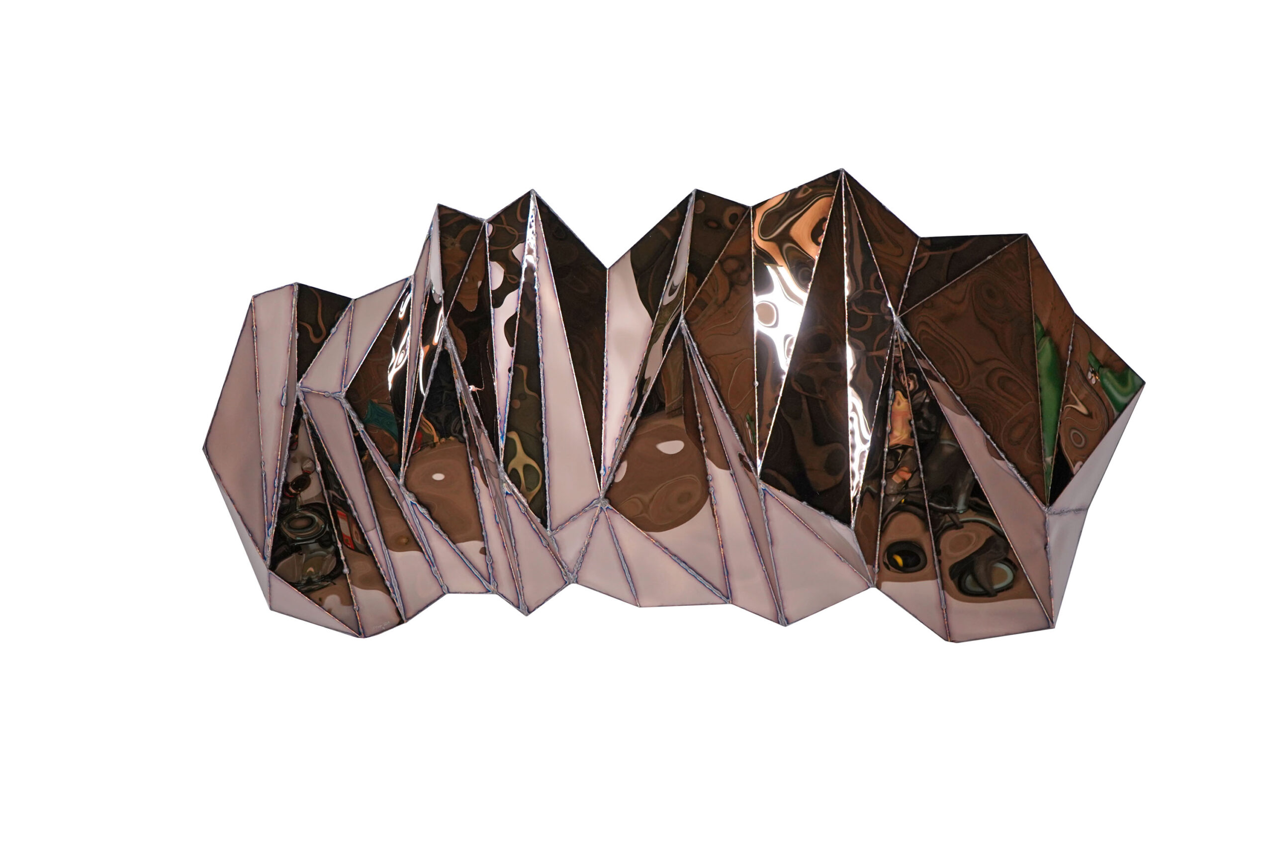 Wing Wide Wall Piece in Welded Mirror Polished Stainless Steel by Julian Mayor 8