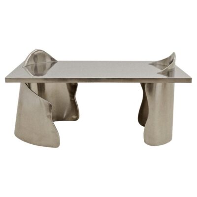 Armand Bureau Table in Inox Stainless Steel by Atelier Ellery