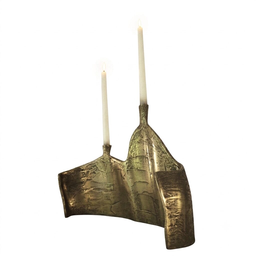 Motionless Light Double Candelabrum in Brass Resin by Atelier Ellery 1