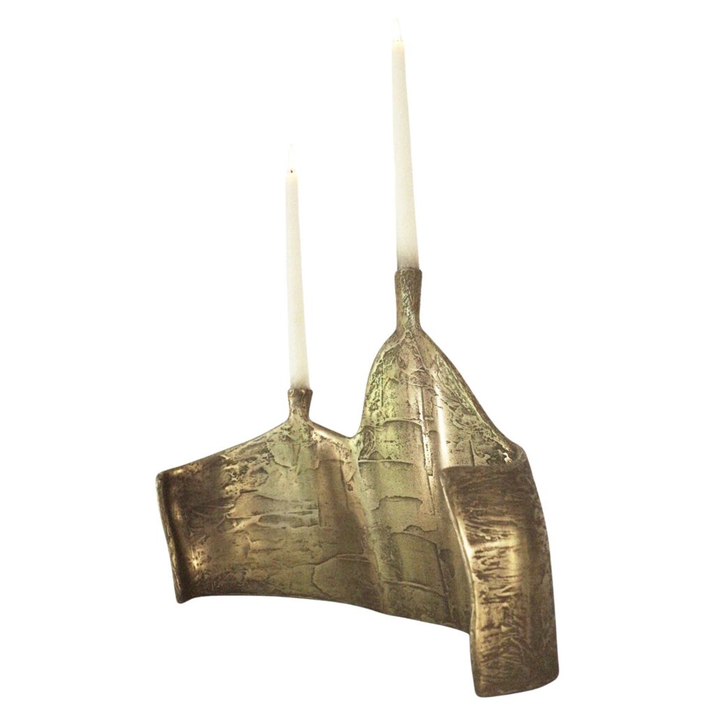 Motionless Light Double Candelabrum in Brass Resin by Atelier Ellery 1