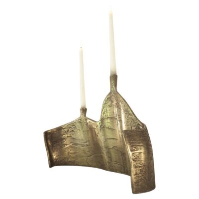 Motionless Light Double Candelabrum in Brass Resin by Atelier Ellery